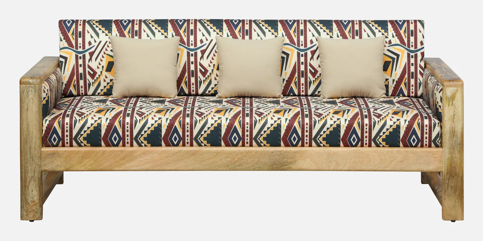 Arlo Mango Wood 3 Seater Sofa In Natural Finish