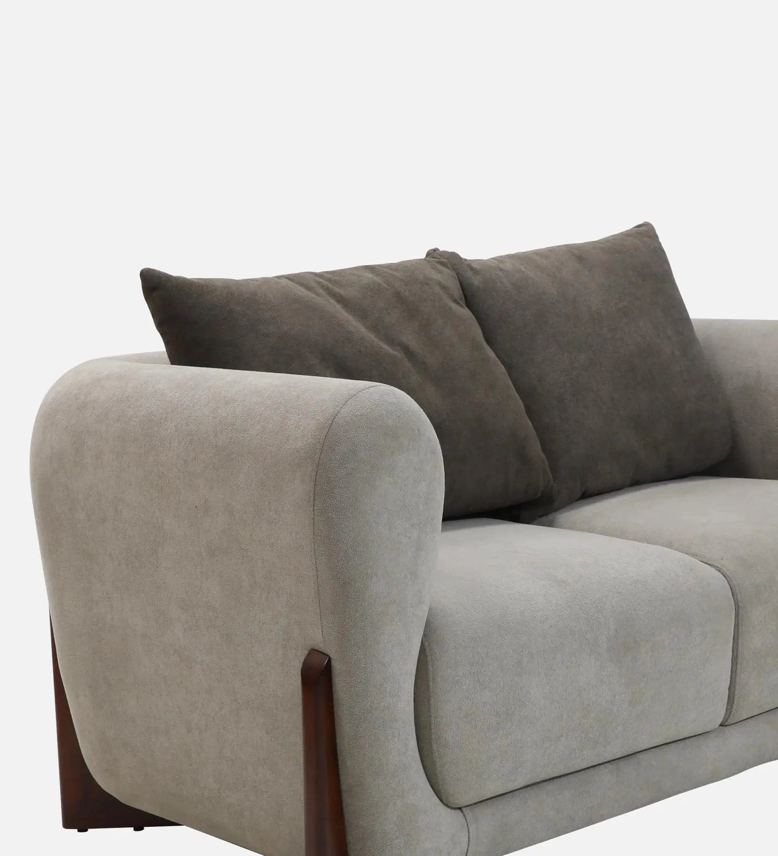 Clayton Fabric 3 Seater Sofa In Beige & Chocolate Brown Color Febonic Living