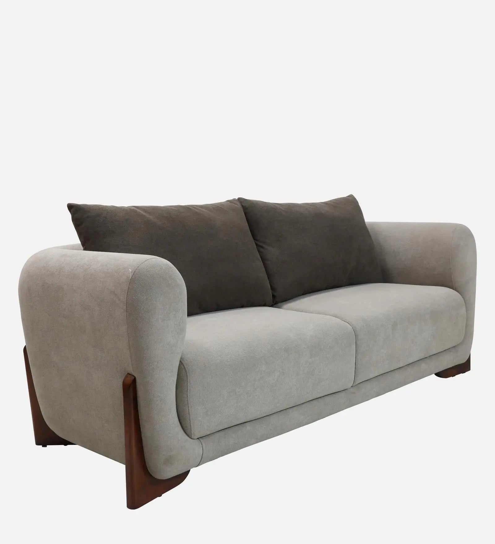 Clayton Fabric 3 Seater Sofa In Beige & Chocolate Brown Color Febonic Living