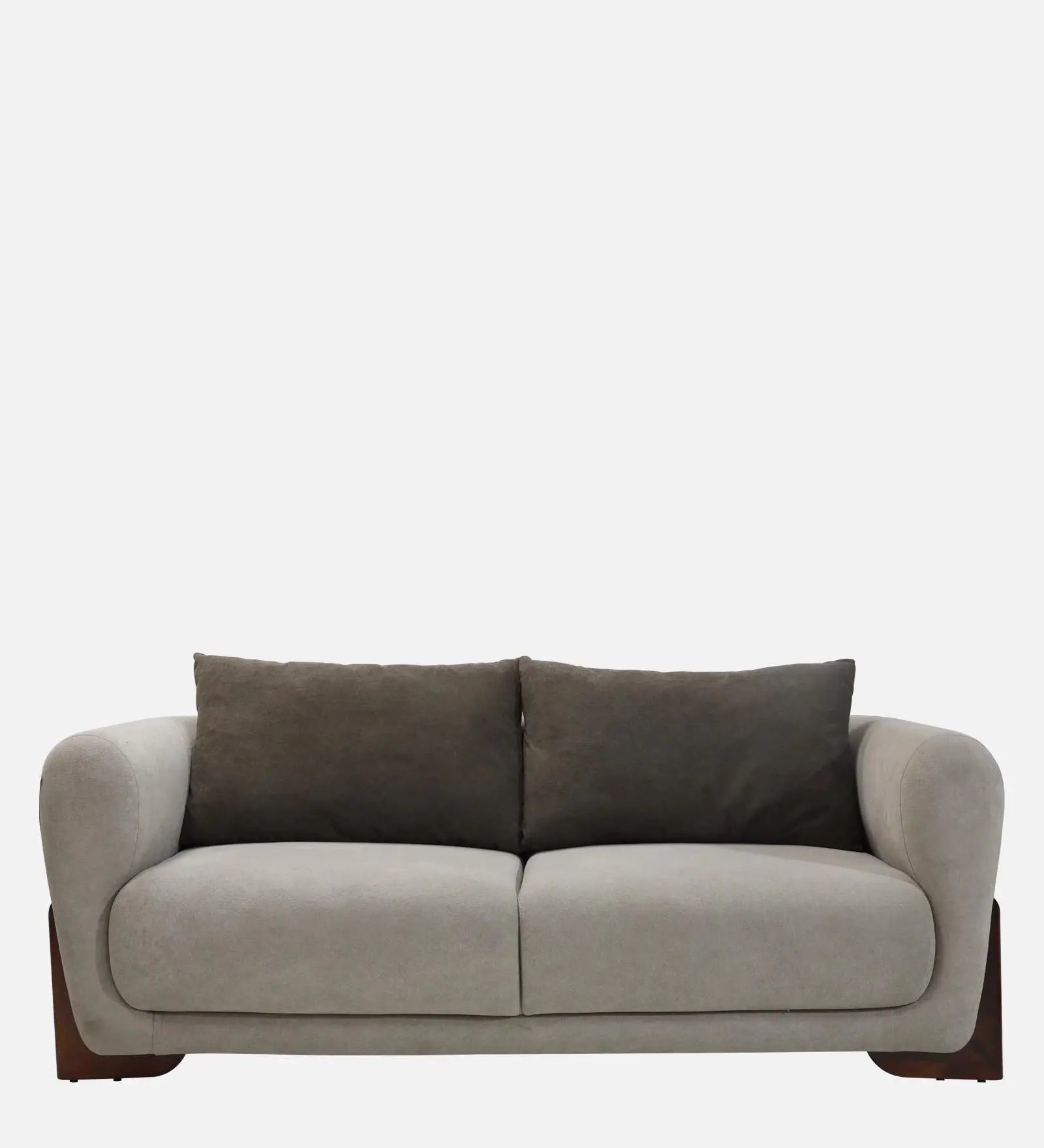 Clayton Fabric 3 Seater Sofa In Beige & Chocolate Brown Color Febonic Living