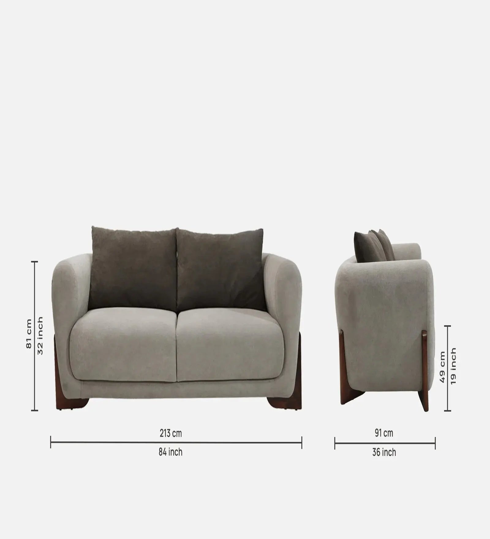 Clayton Fabric 3 Seater Sofa In Beige & Chocolate Brown Color Febonic Living