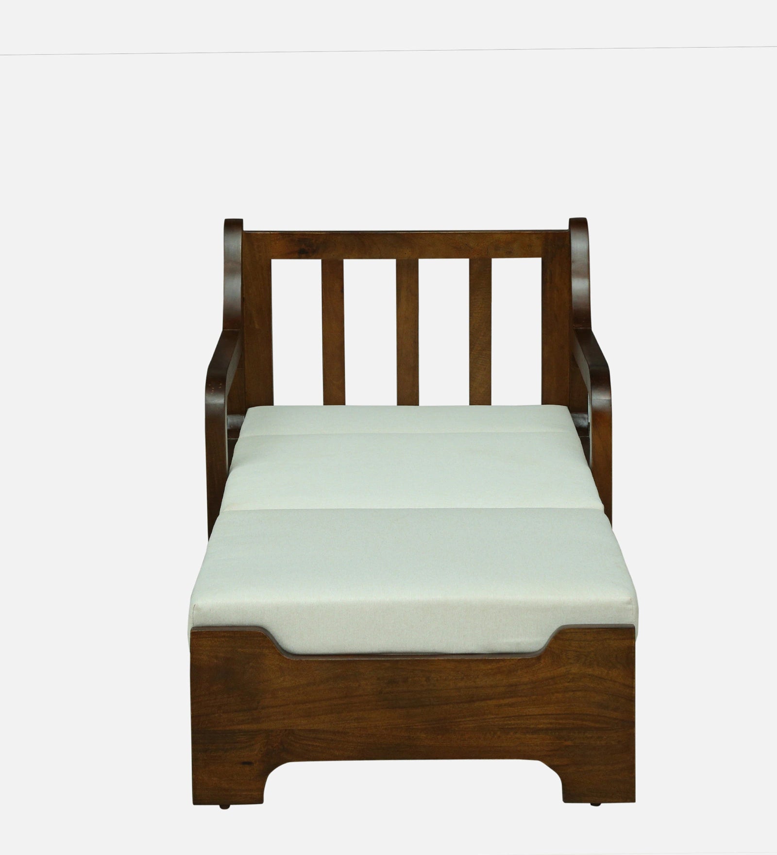 Estry Dove Off Whitel Fabric Pull Out Sofa Cum Bed In Tubbaq Finish