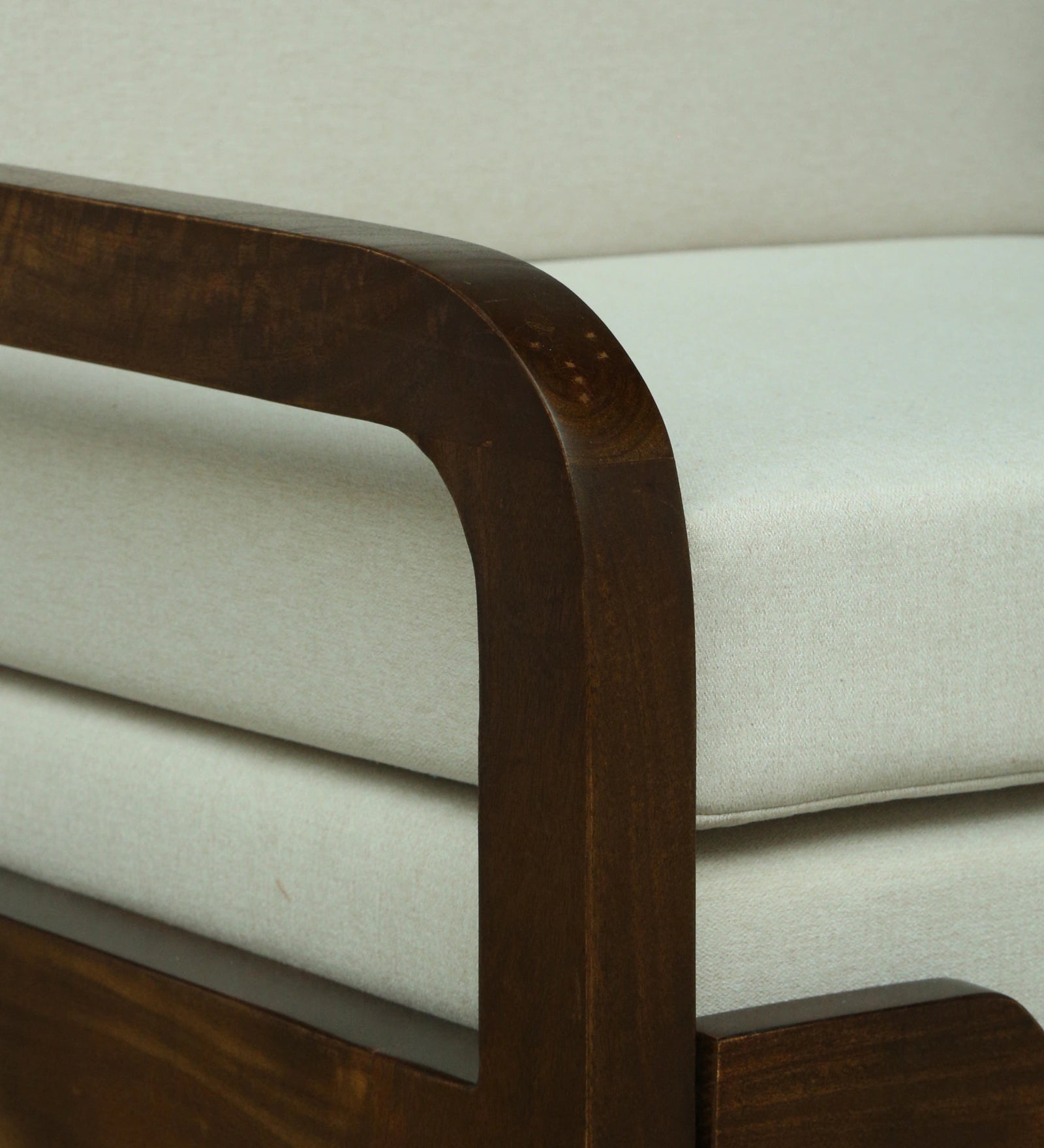 Estry Dove Off Whitel Fabric Pull Out Sofa Cum Bed In Tubbaq Finish