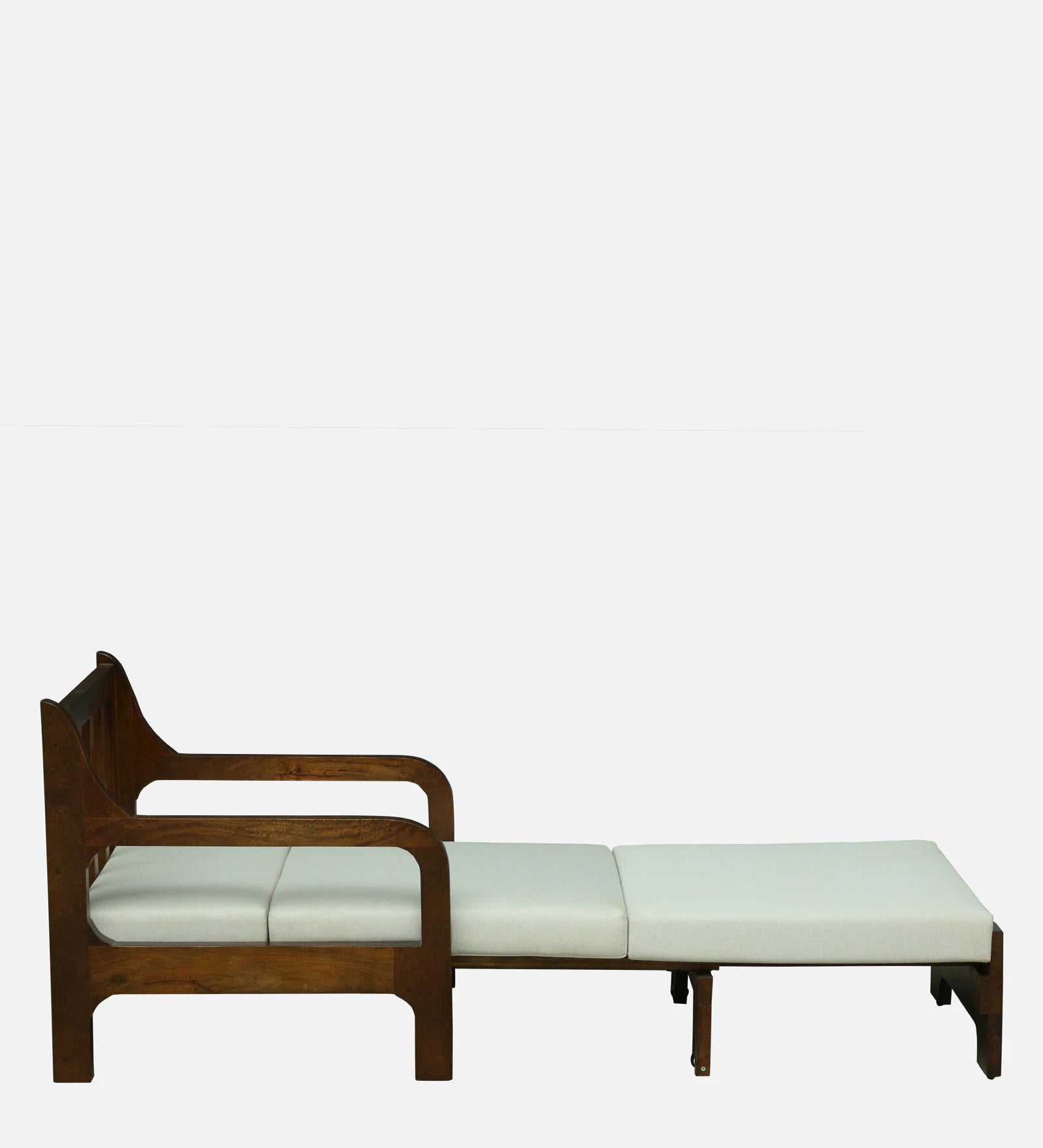 Estry Dove Off Whitel Fabric Pull Out Sofa Cum Bed In Tubbaq Finish