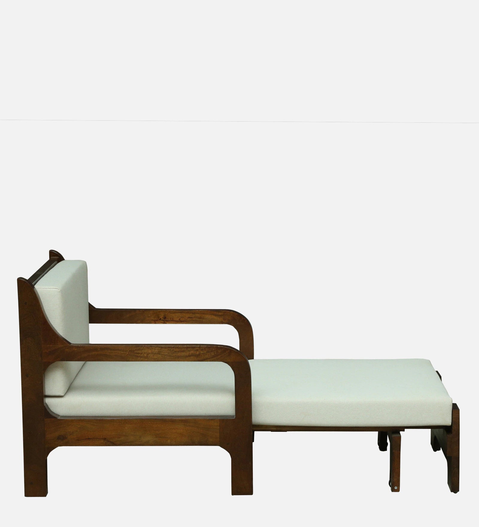 Estry Dove Off Whitel Fabric Pull Out Sofa Cum Bed In Tubbaq Finish