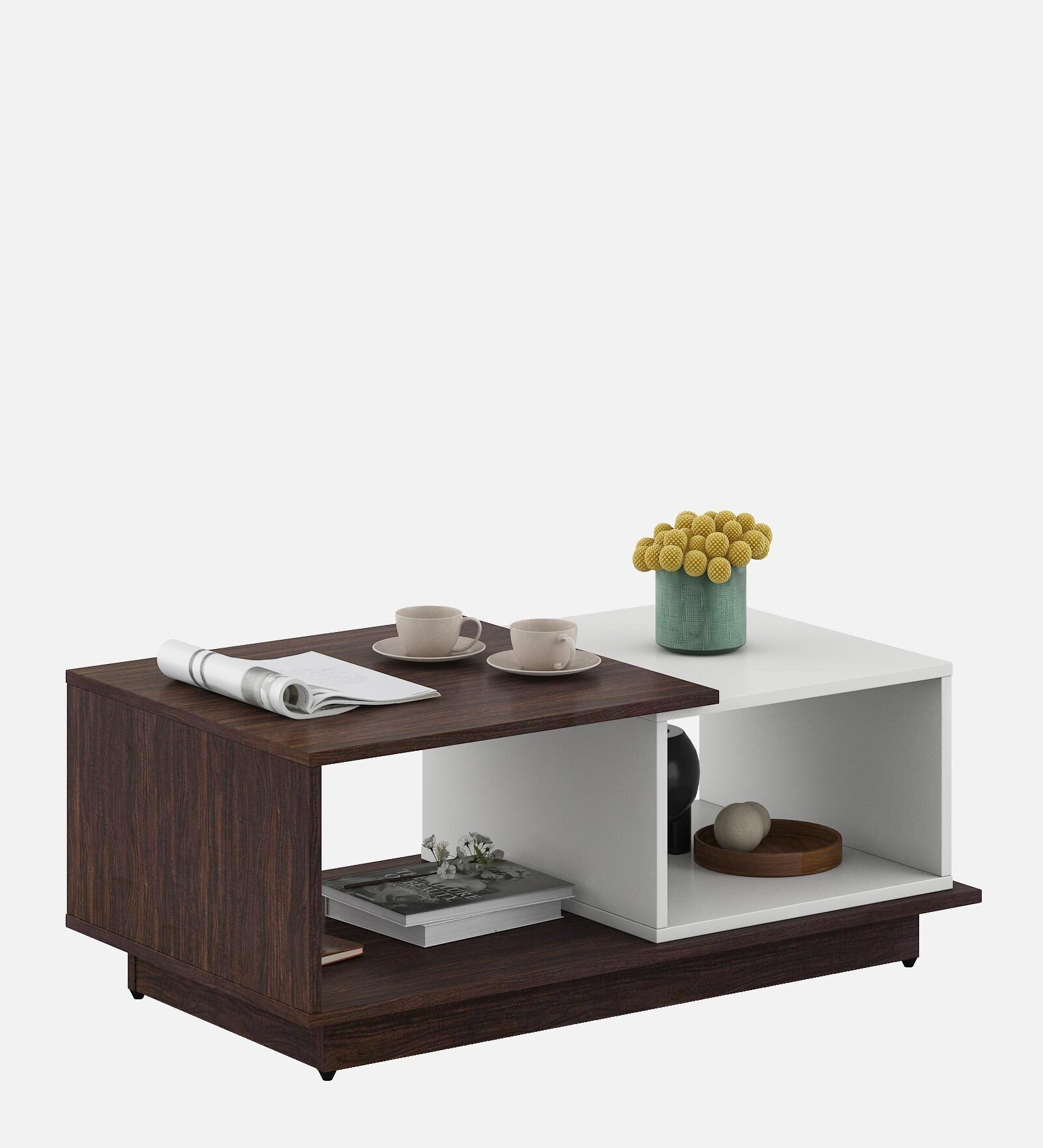 Zaria Coffee Table In Dark Walnut Finish - Febonic Living