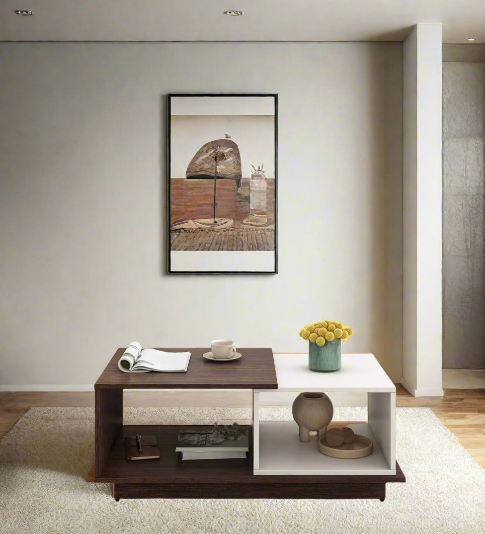 Zaria Coffee Table In Dark Walnut Finish - Febonic Living