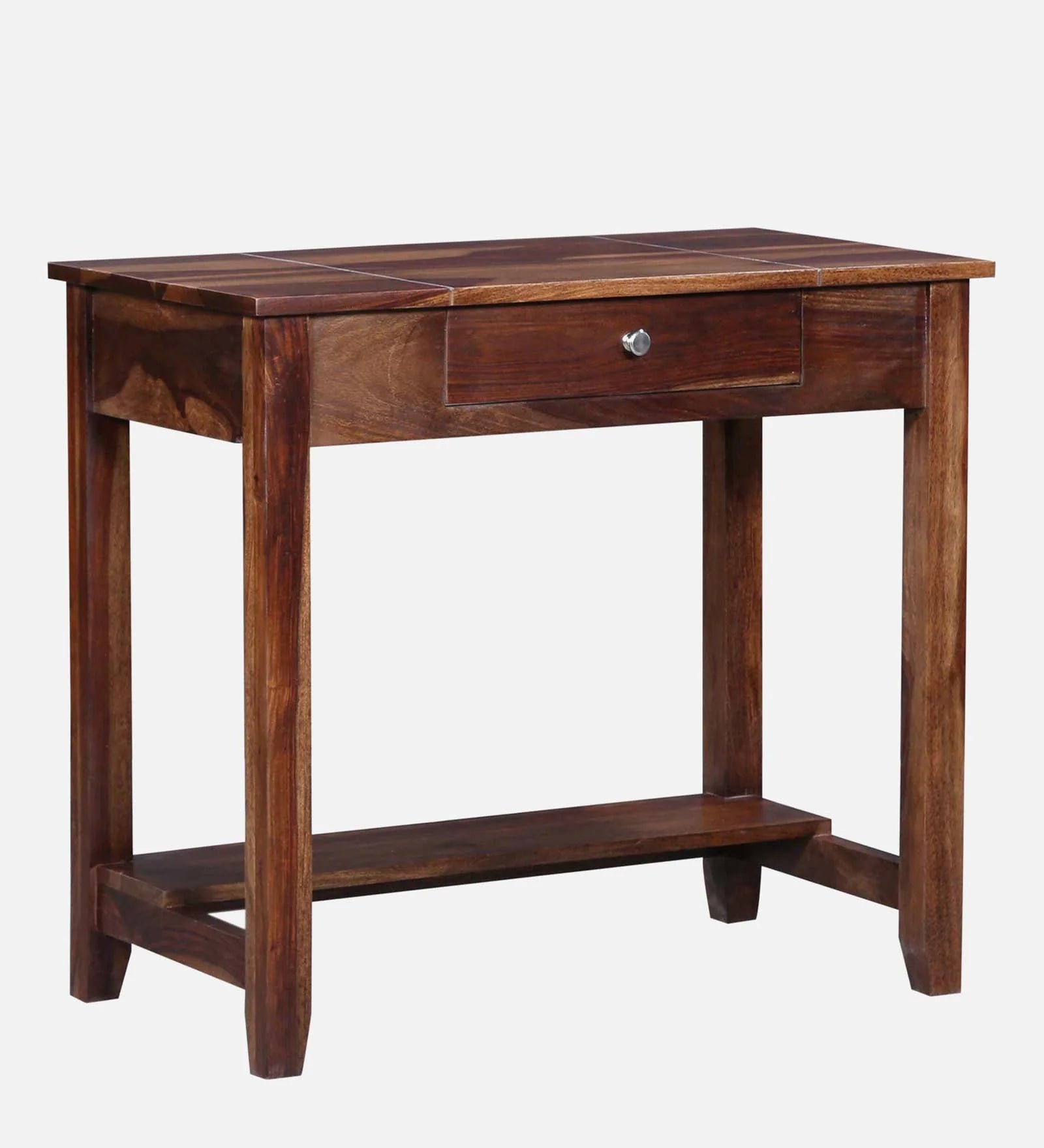 Split Sheesham Wood Writing Table With Scratch Resistant In Provincial Teak Finish - Febonic Living