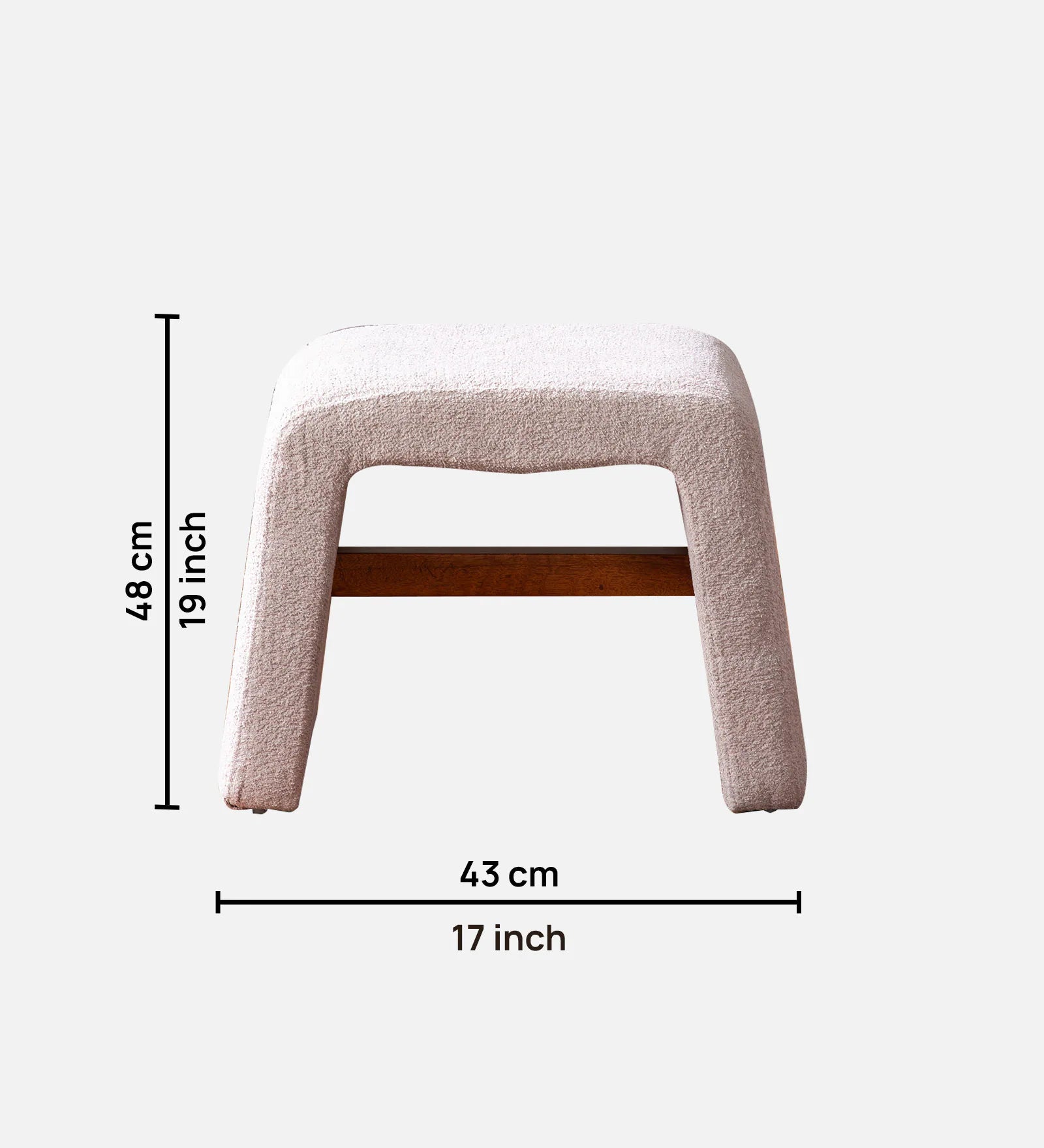 Copen Boucle Foot Stool In Millennial Pink Colour - Febonic Living