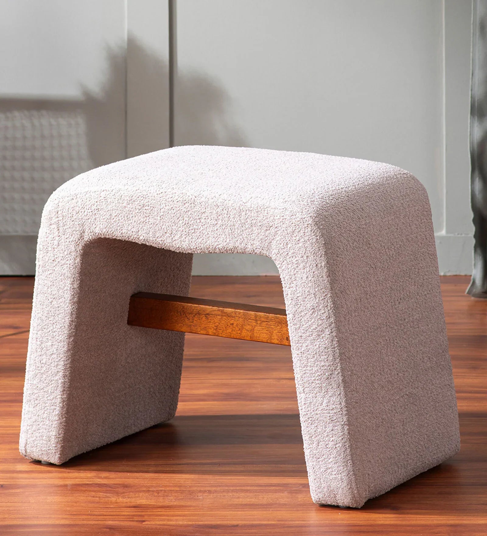Copen Boucle Foot Stool In Millennial Pink Colour - Febonic Living