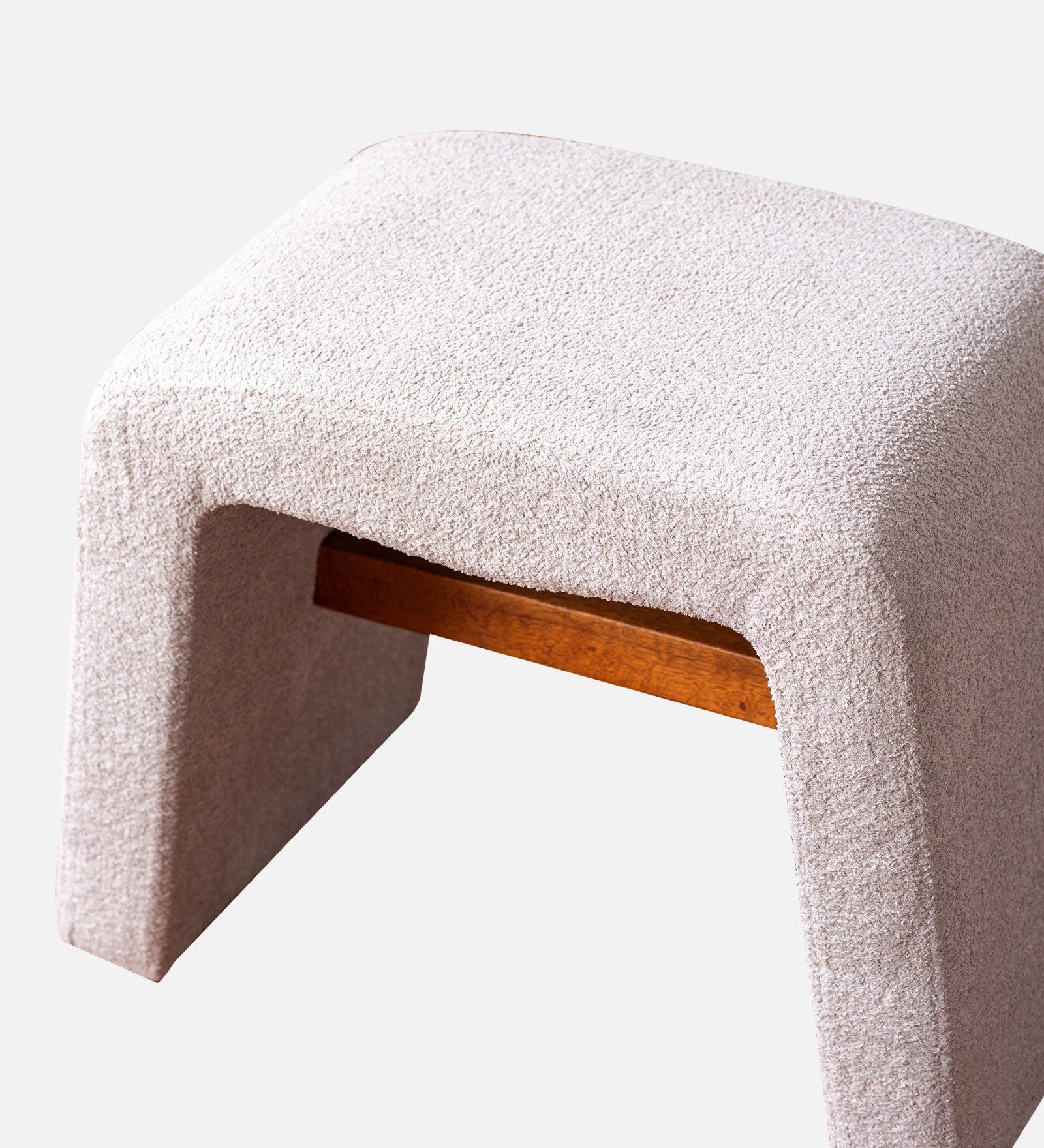 Copen Boucle Foot Stool In Millennial Pink Colour - Febonic Living