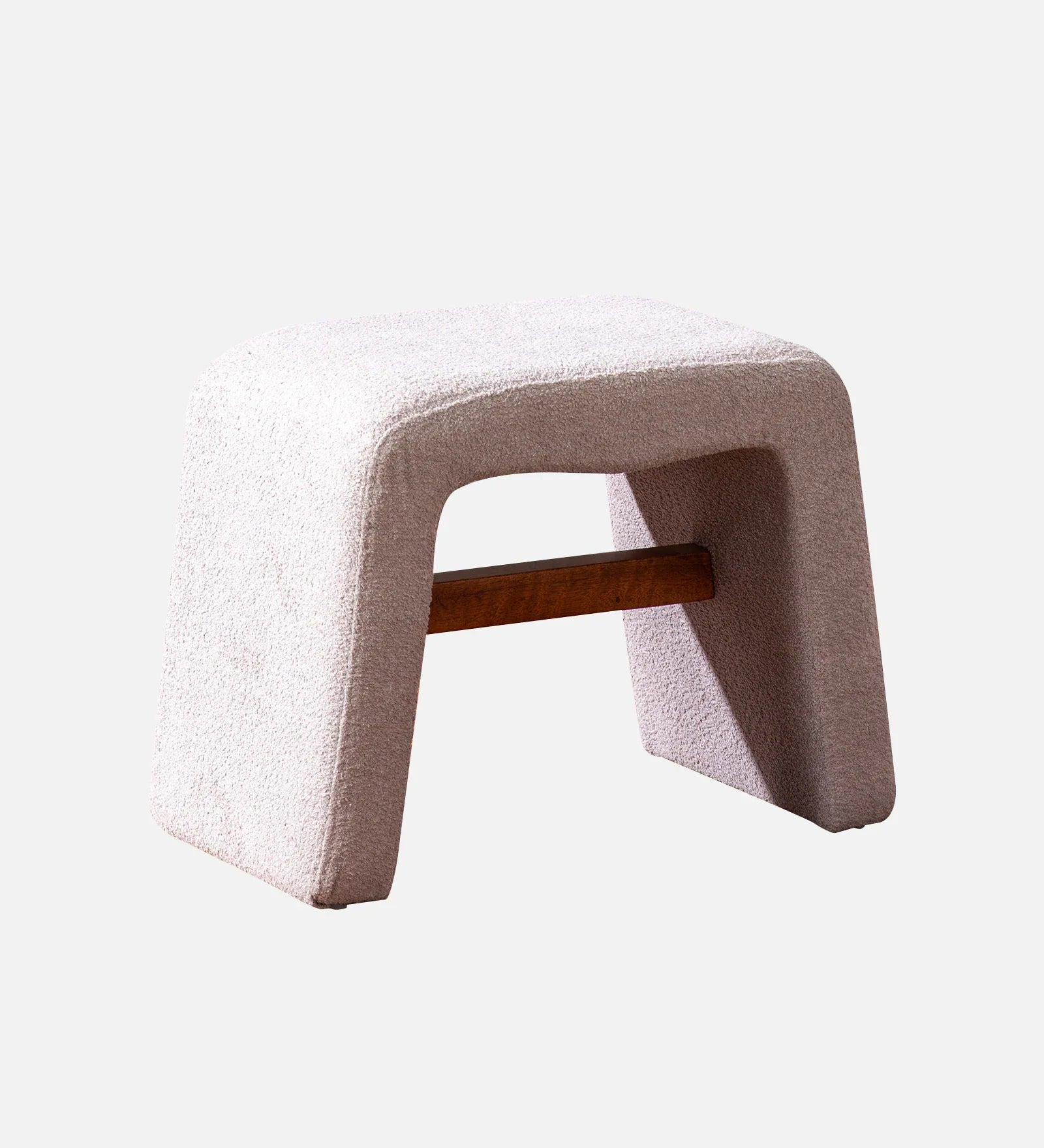 Copen Boucle Foot Stool In Millennial Pink Colour - Febonic Living