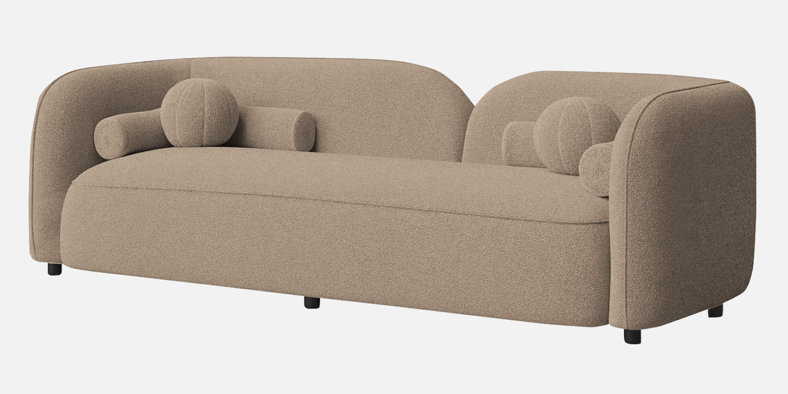 Alternate angled view of Corny 3 Seater Boucle Fabric Sofa in Mushroom Beige