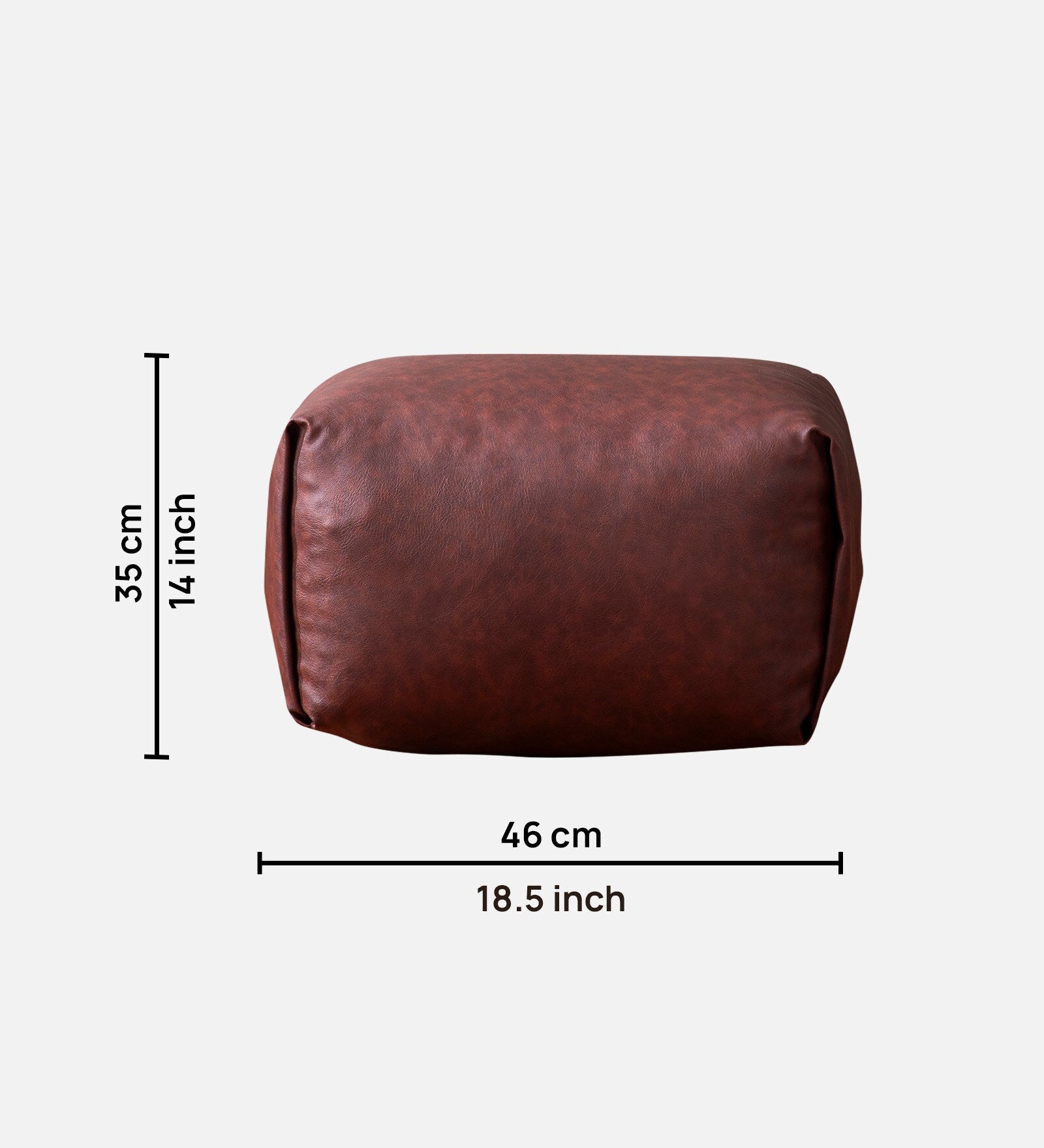 Cubey Leatherette Pouffe In Burgundy Maroon Colour - Febonic Living