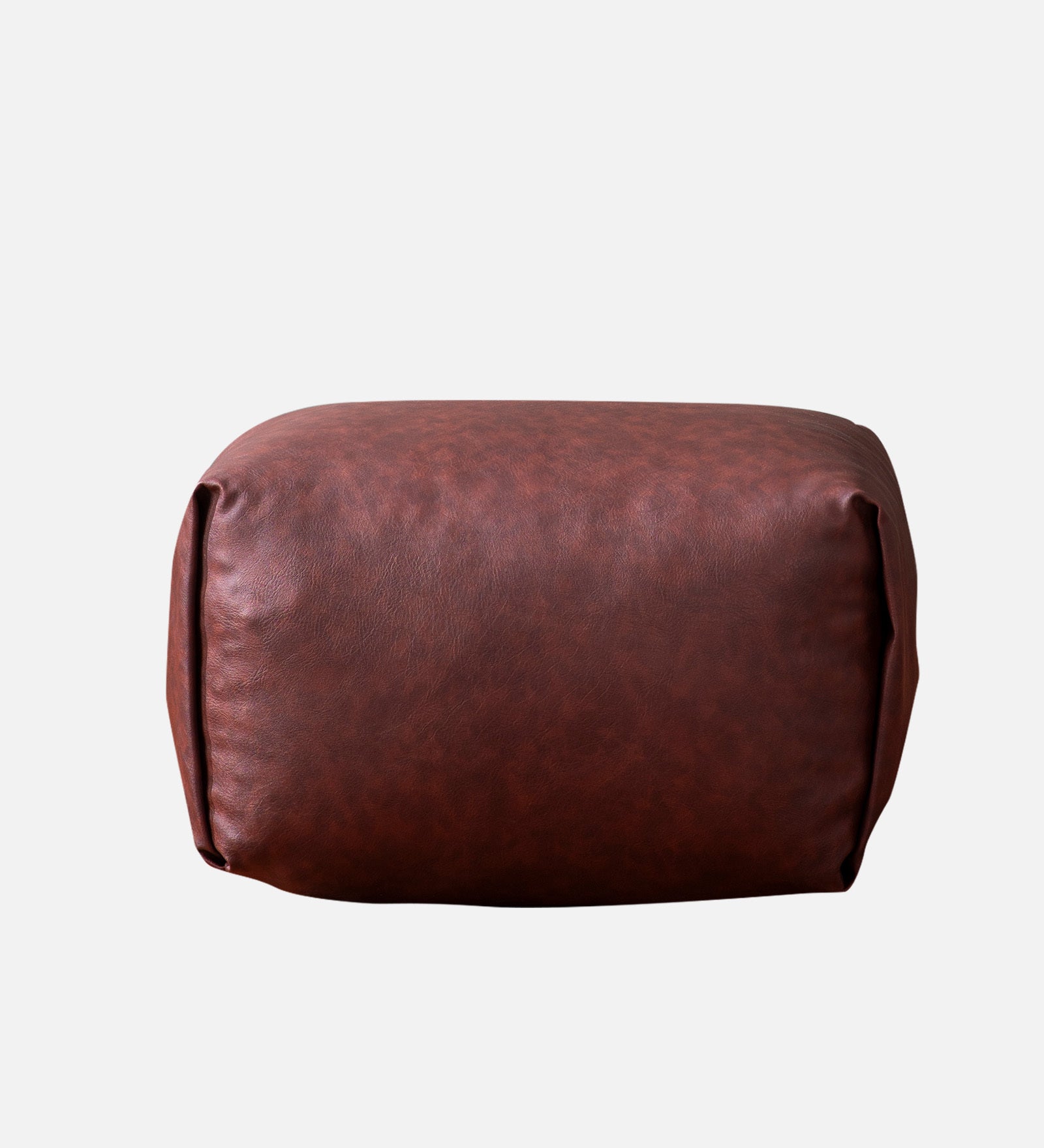 Cubey Leatherette Pouffe In Burgundy Maroon Colour - Febonic Living