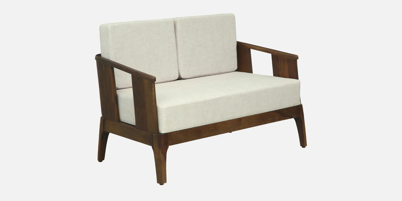 Bano Sheesham Wood 2 Seater Sofa In Beige Colour