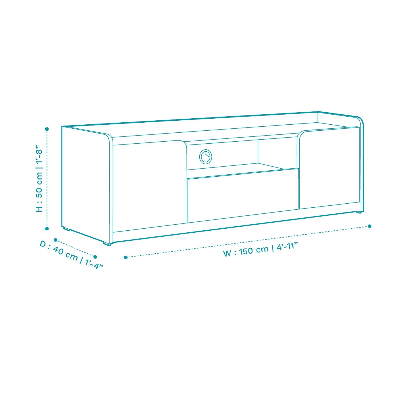 Bianca Tv Unit in Oral Wallnut Finish