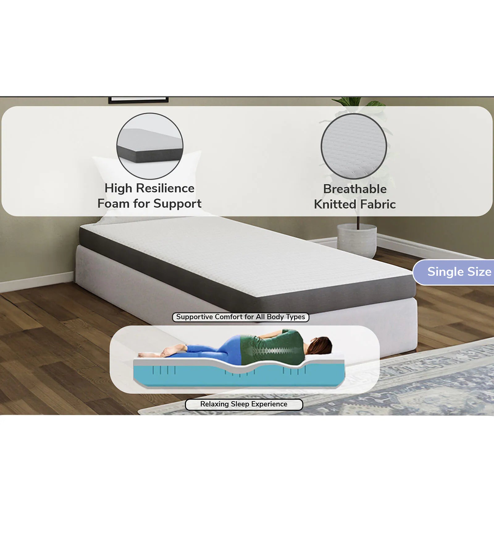 Bulma 6 Inch Memory Foam King Size Mattress - Febonic Living