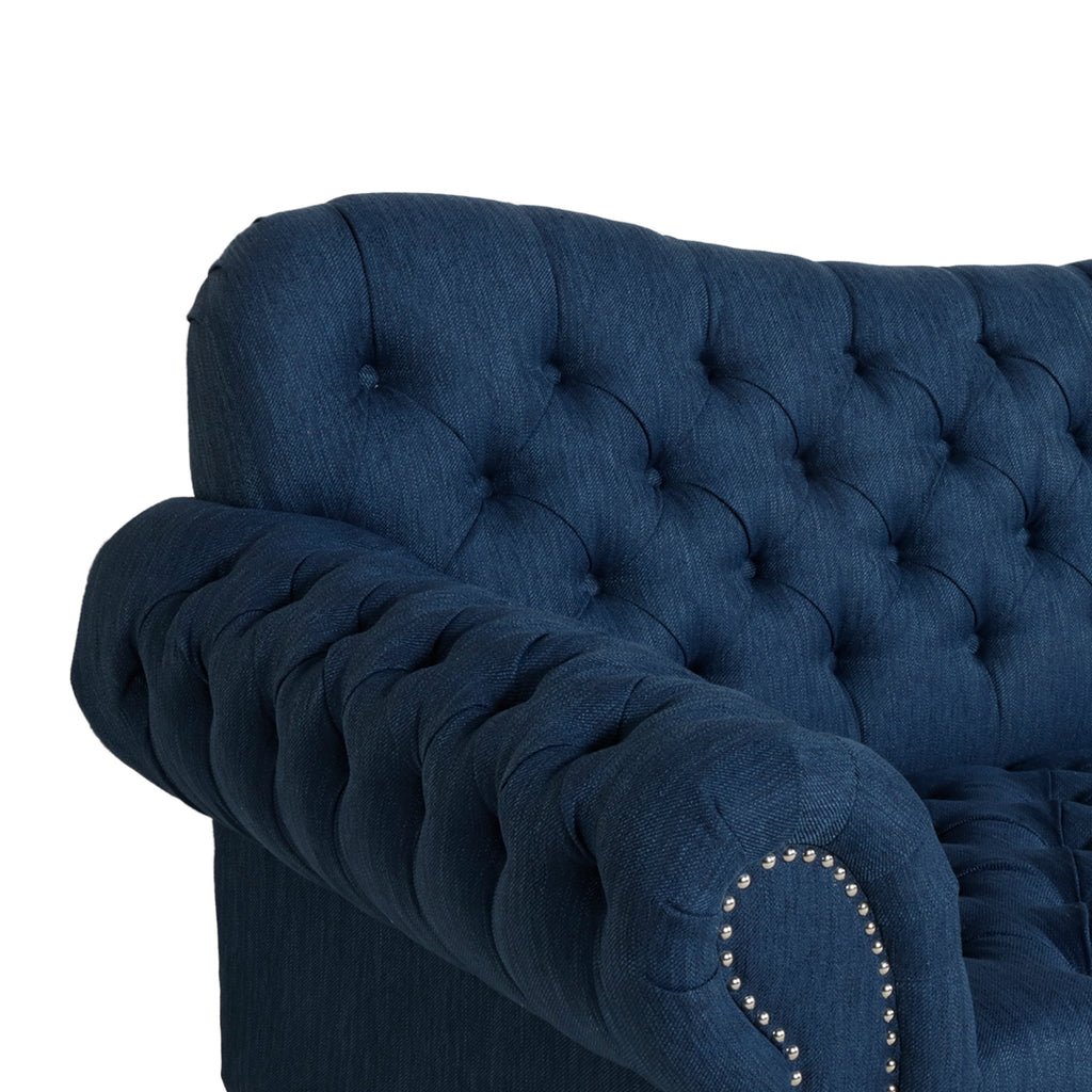 Wasta Fabric 3 Seater Sofa In Light Blue Colour - Febonic Living