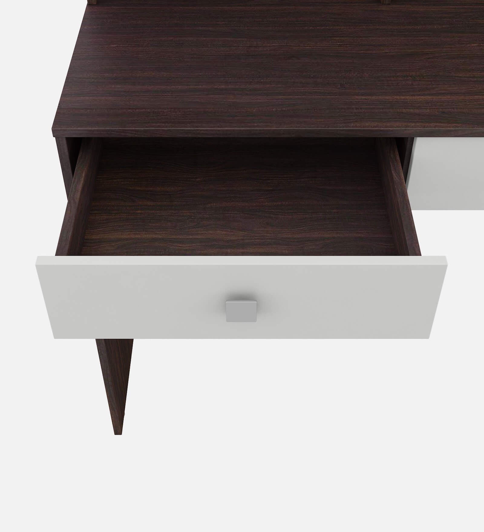 Nicas Study Table In Dark Walnut and Frosty White Finish - Febonic Living