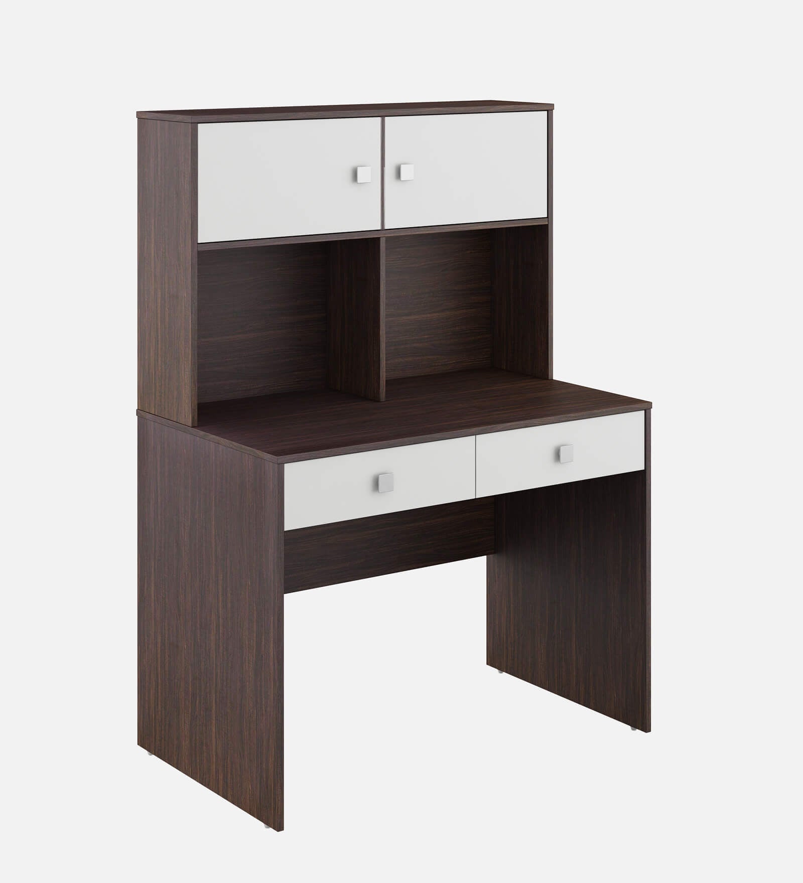 Nicas Study Table In Dark Walnut and Frosty White Finish - Febonic Living