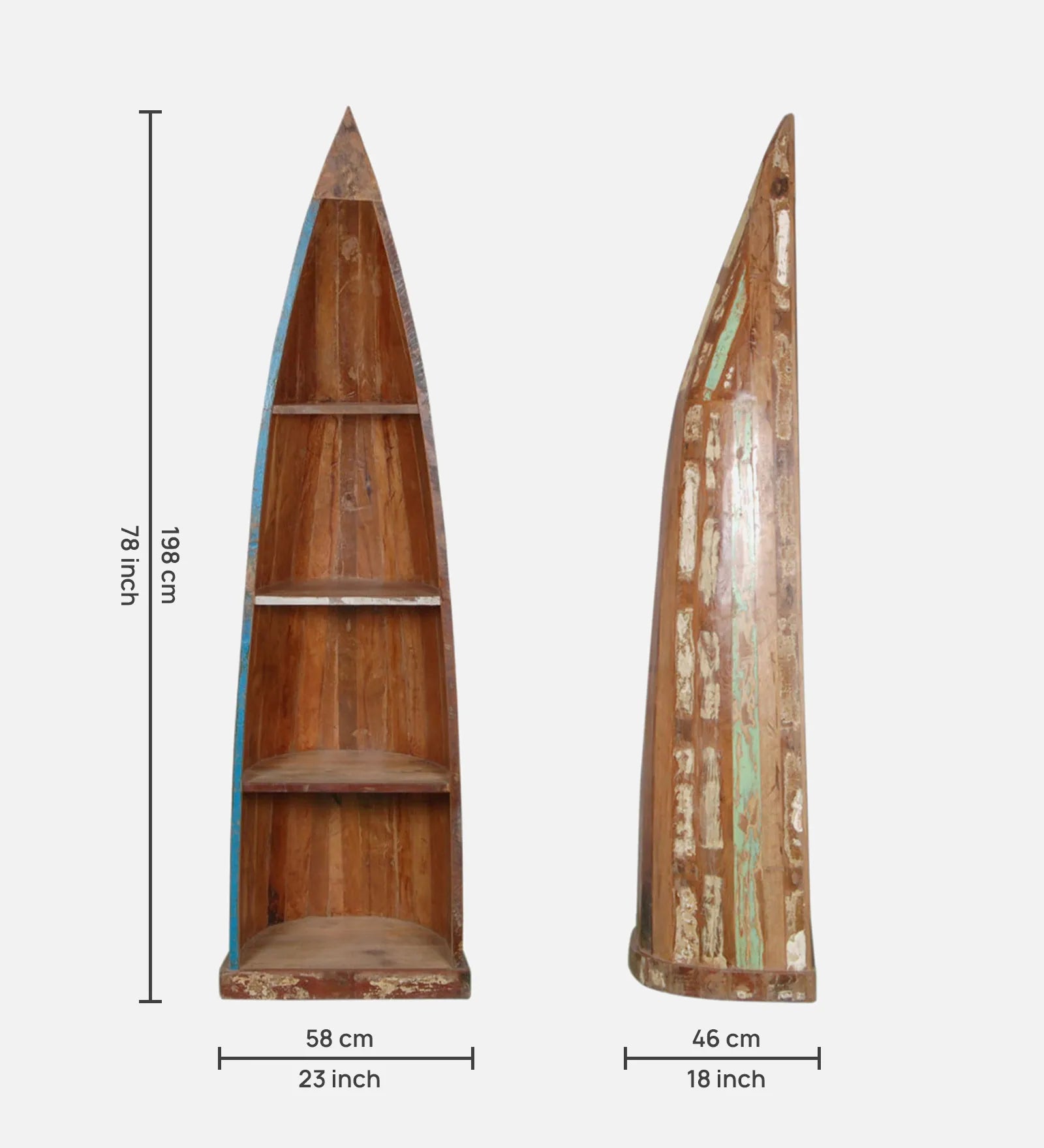 Ezla Reclaimed Wood Bookshelf In Distress Finish - Febonic Living