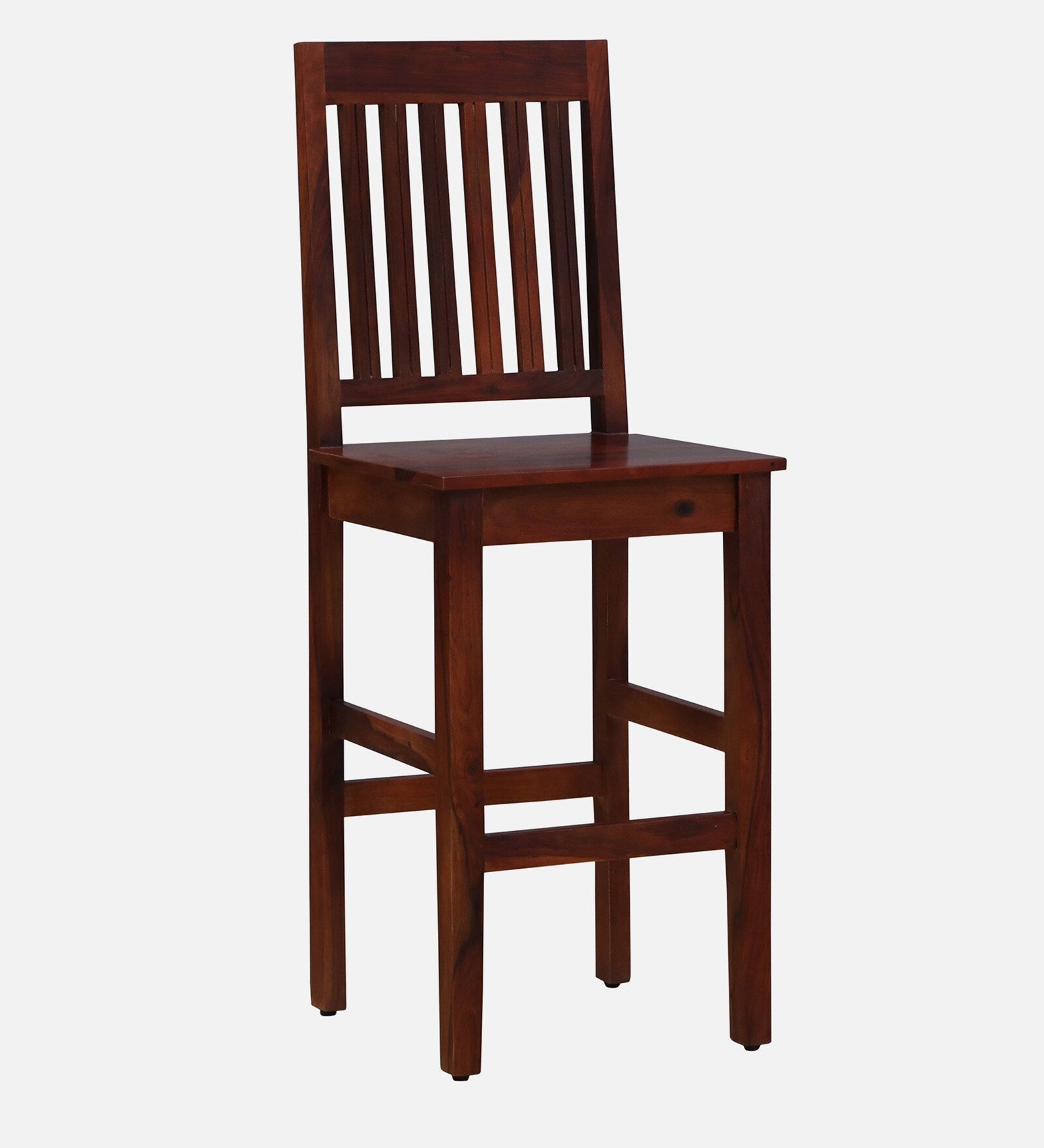 Eva Sheesham Wood Bar Stool In Honey Oak Finish - Febonic Living