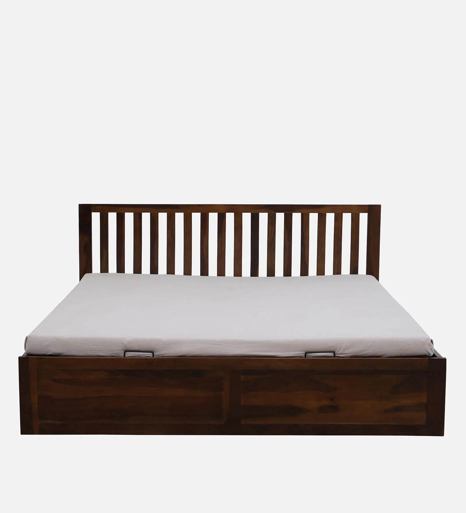 Remi Sheesham Wood King Size Bed In Provincial Teak Finish With Hydraulic Storage - Febonic Living