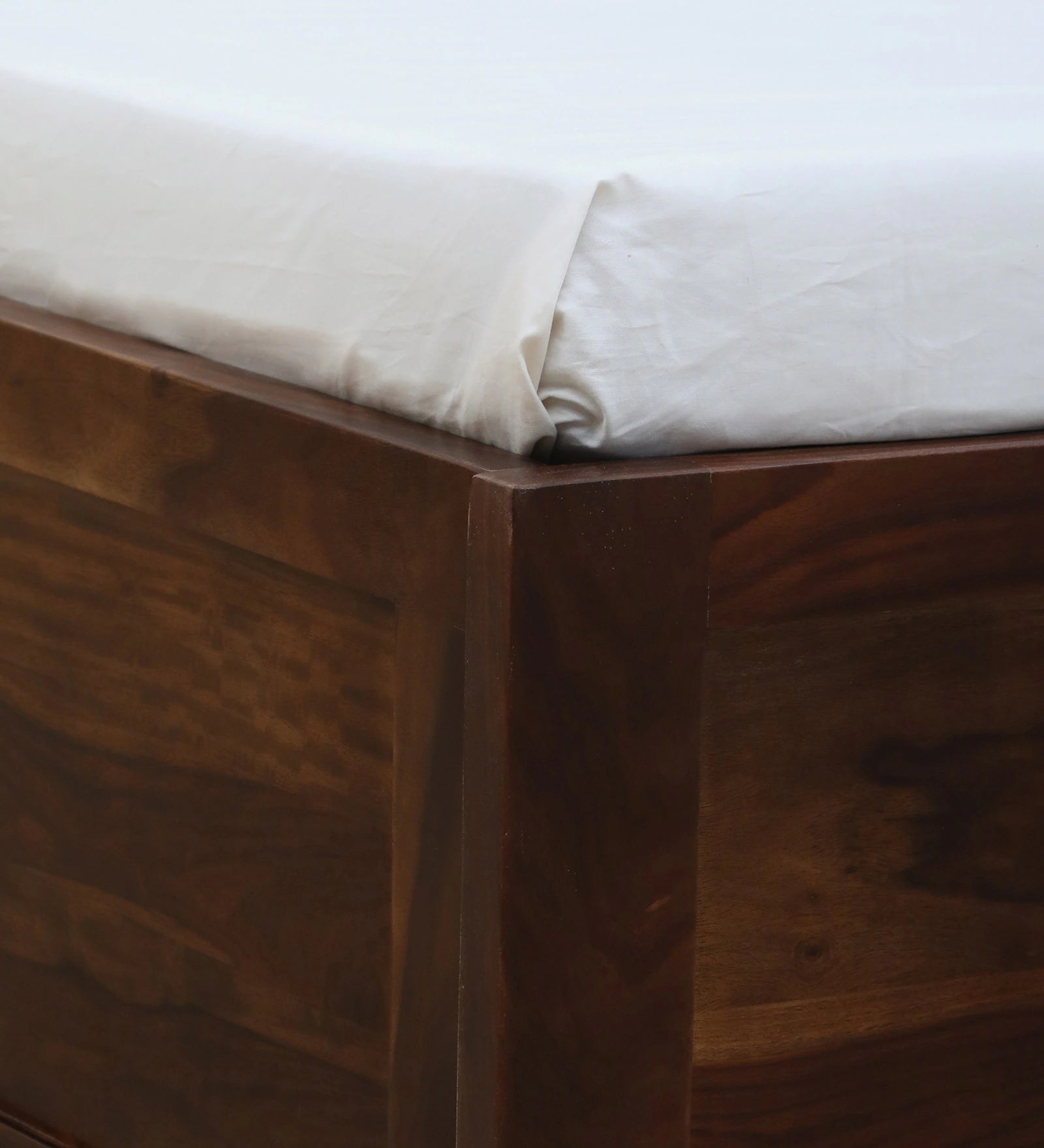 Remi Sheesham Wood King Size Bed In Provincial Teak Finish With Box Storage - Febonic Living