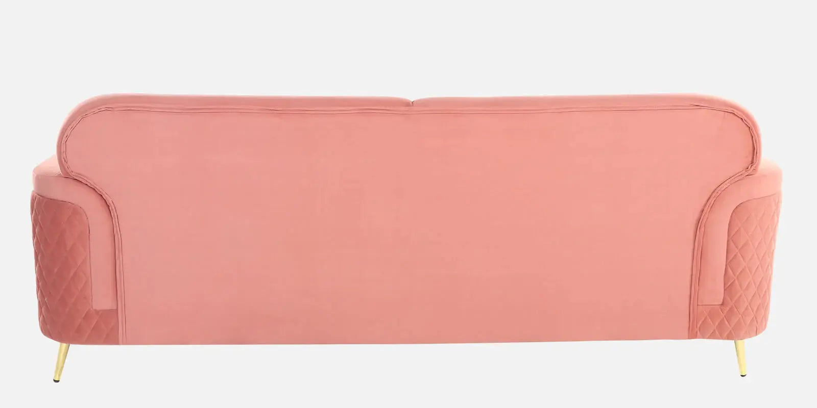 Ezren Velvet 3 Seater Sofa In Blush Pink Color Febonic Living