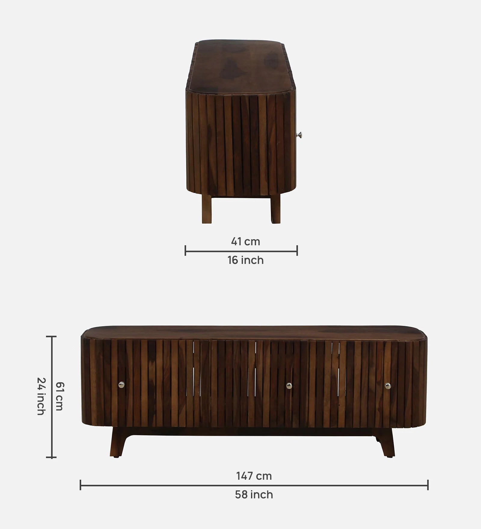 Humta Sheesham Wood TV Console In Provincial Teak Finish - Febonic Living