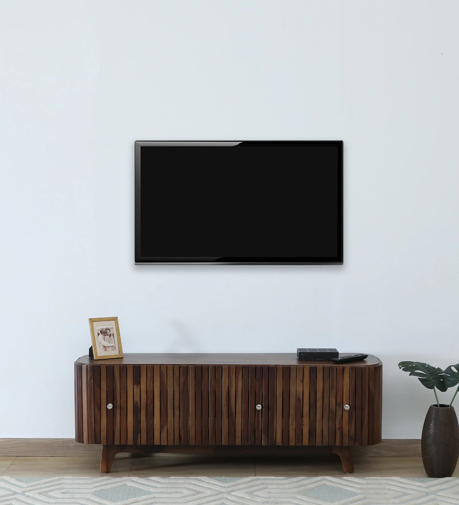 Humta Sheesham Wood TV Console In Provincial Teak Finish - Febonic Living