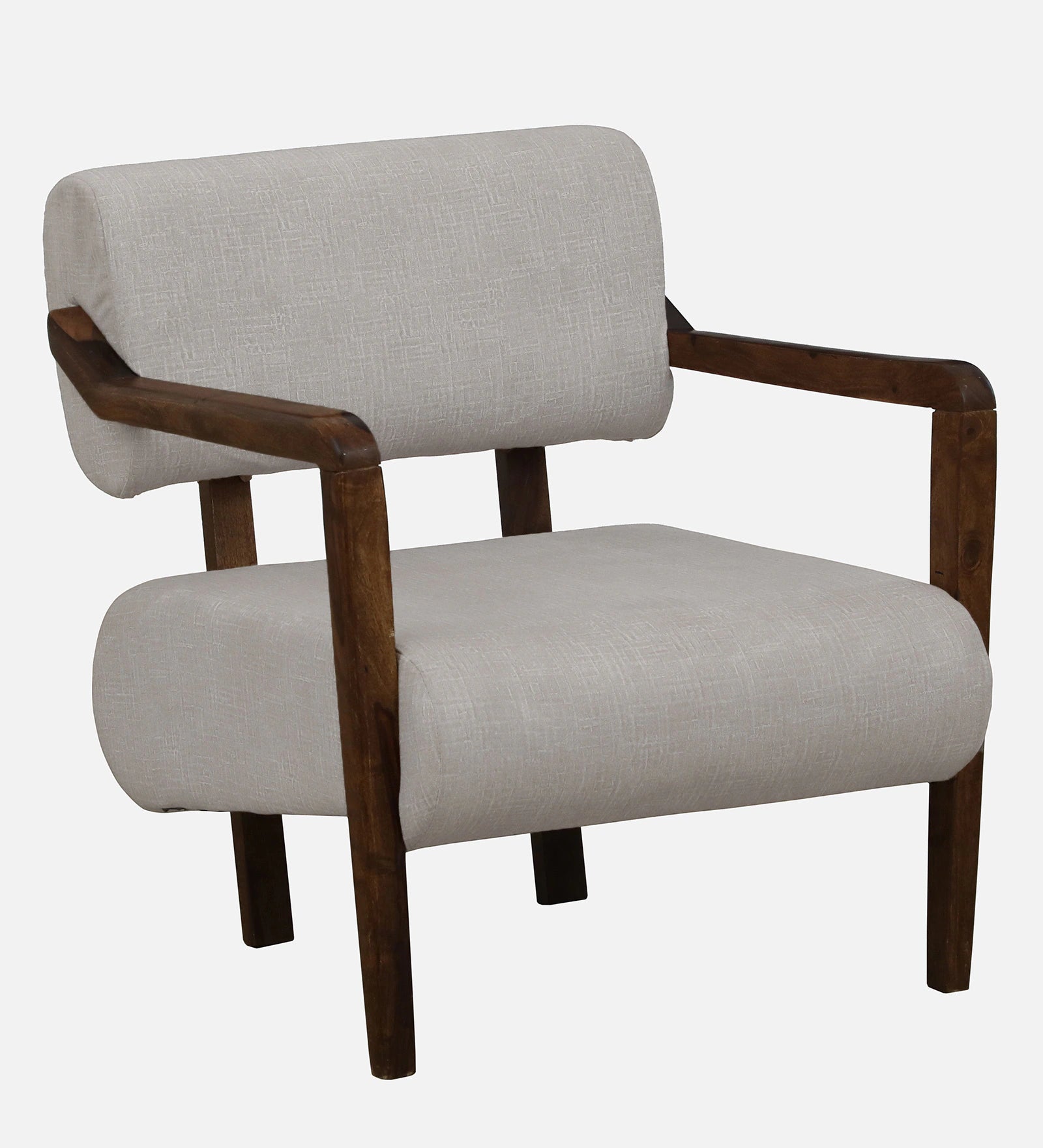 Milini Sheesham Wood 1 Seater Sofa In Beige Colour - Febonic Living