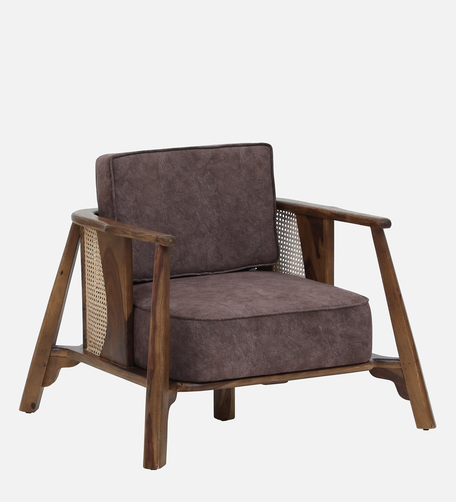 Milini Sheesham Wood 1 Seater Sofa In Brown Colour - Febonic Living