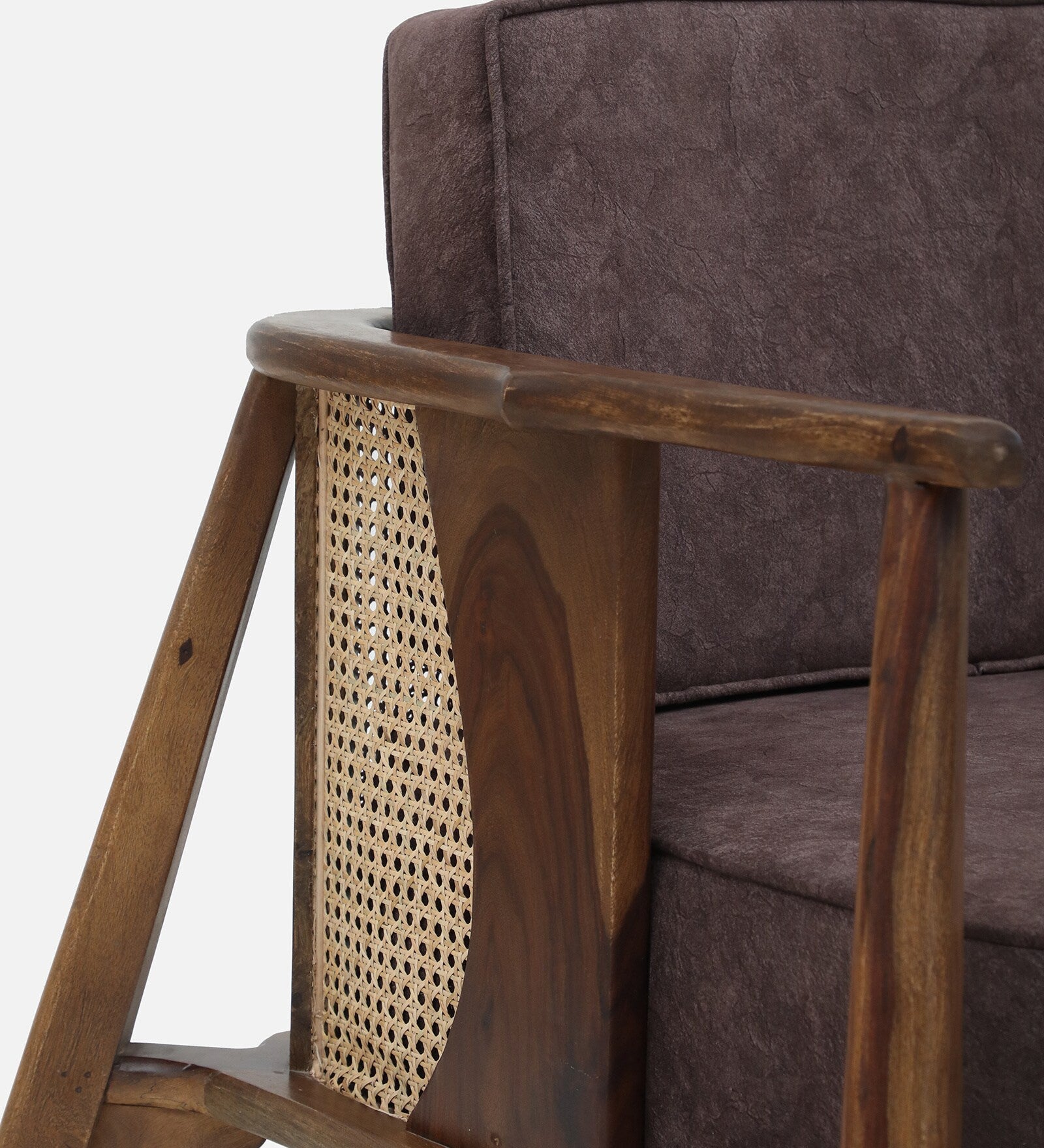 Milini Sheesham Wood 1 Seater Sofa In Brown Colour - Febonic Living