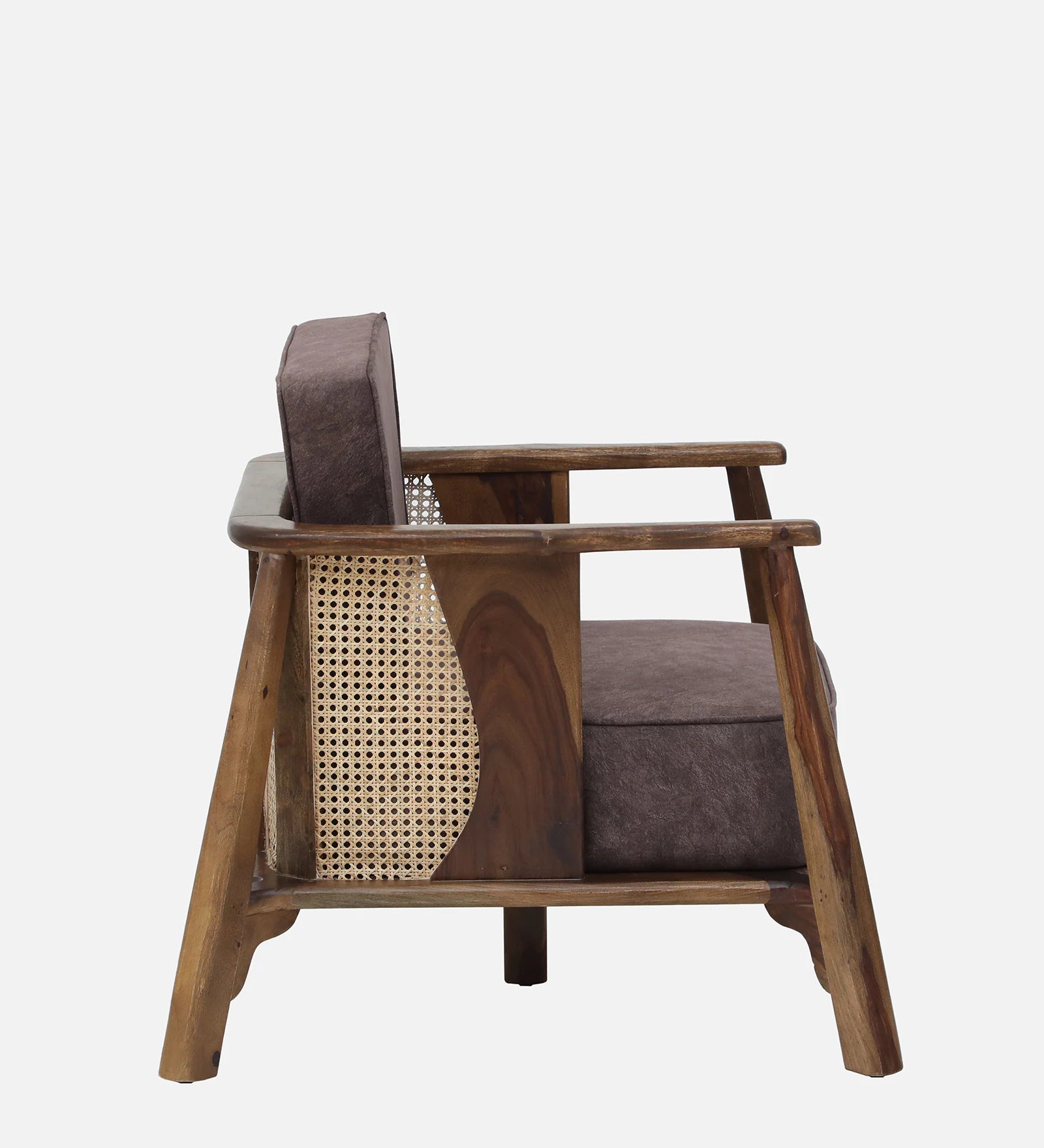 Milini Sheesham Wood 1 Seater Sofa In Brown Colour - Febonic Living