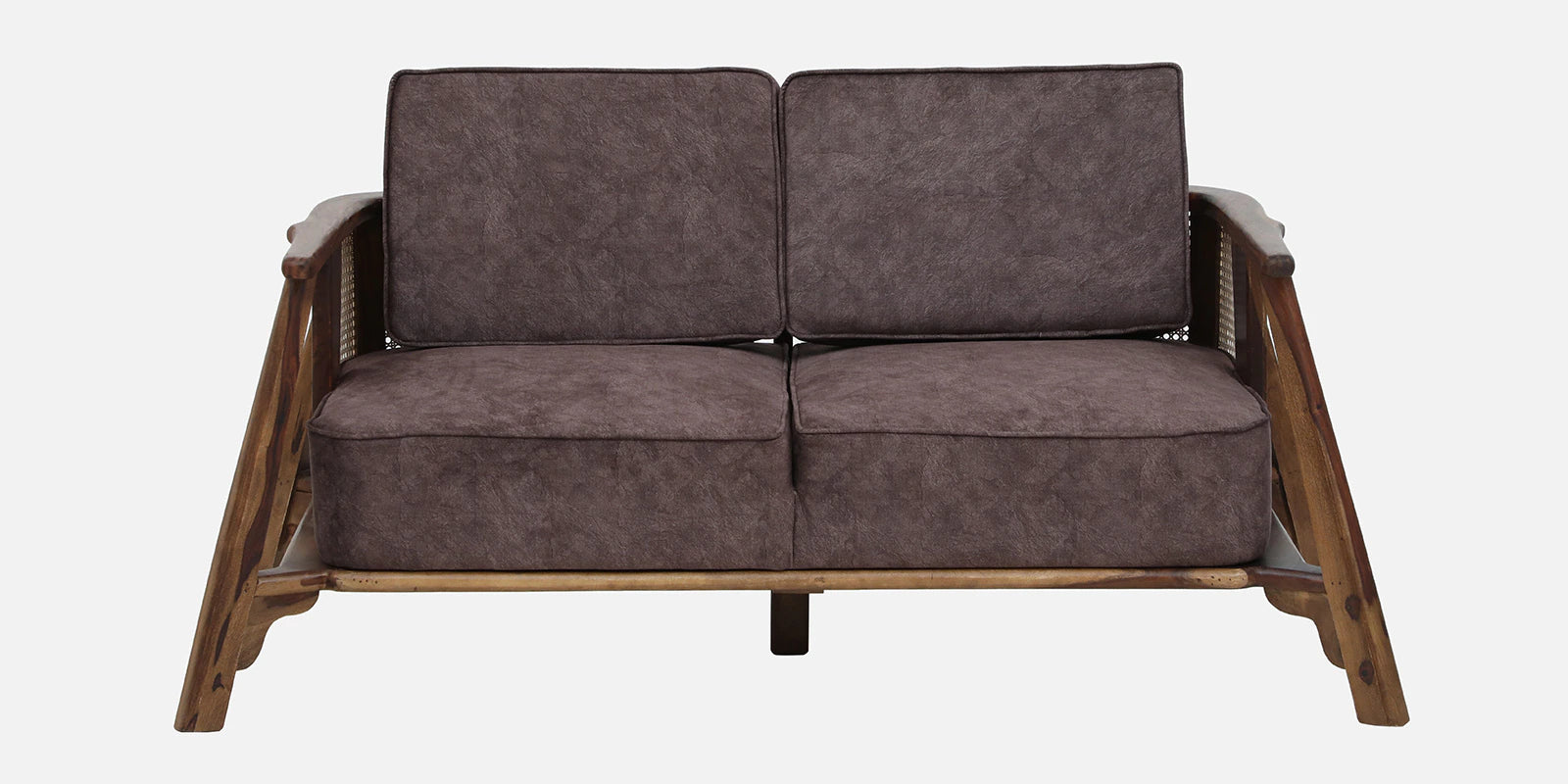 Milini Sheesham Wood 2 Seater Sofa In Brown Colour - Febonic Living