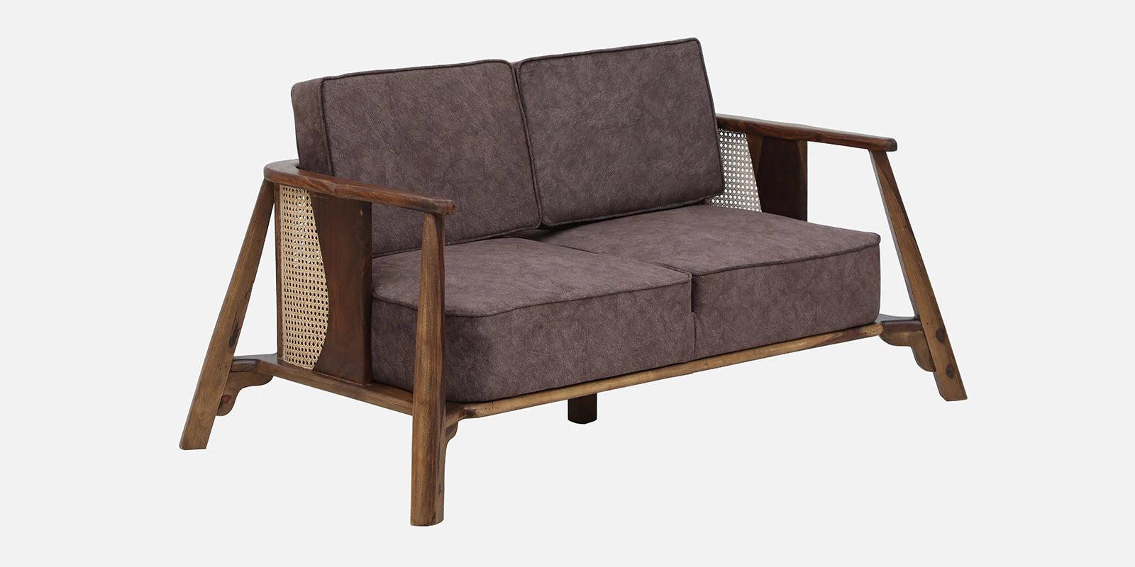 Milini Sheesham Wood 2 Seater Sofa In Brown Colour - Febonic Living