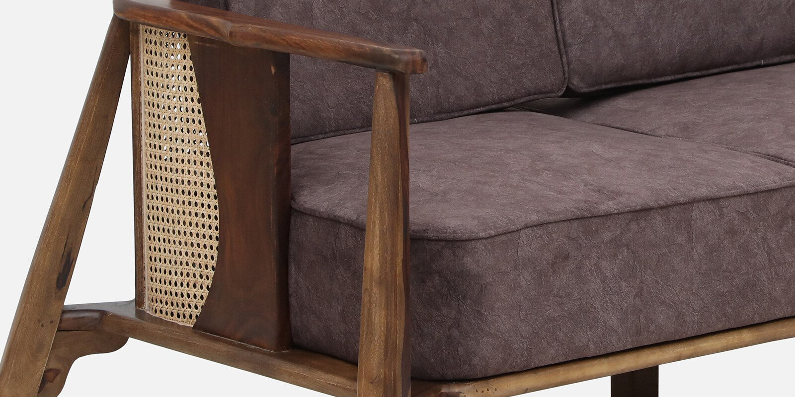 Milini Sheesham Wood 2 Seater Sofa In Brown Colour - Febonic Living