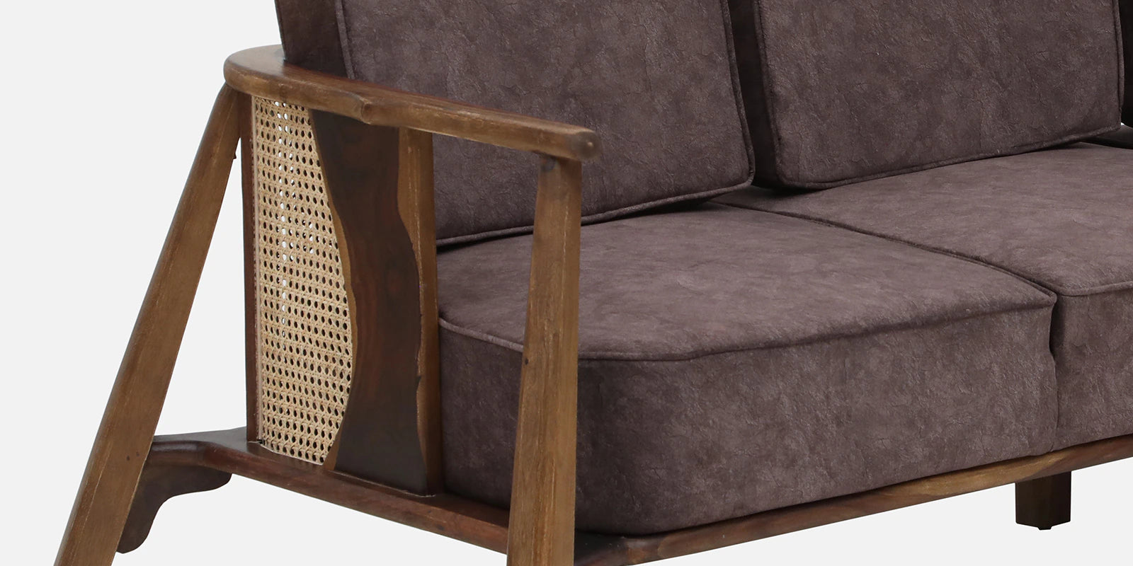 Milini Sheesham Wood 3 Seater Sofa In Brown Colour - Febonic Living
