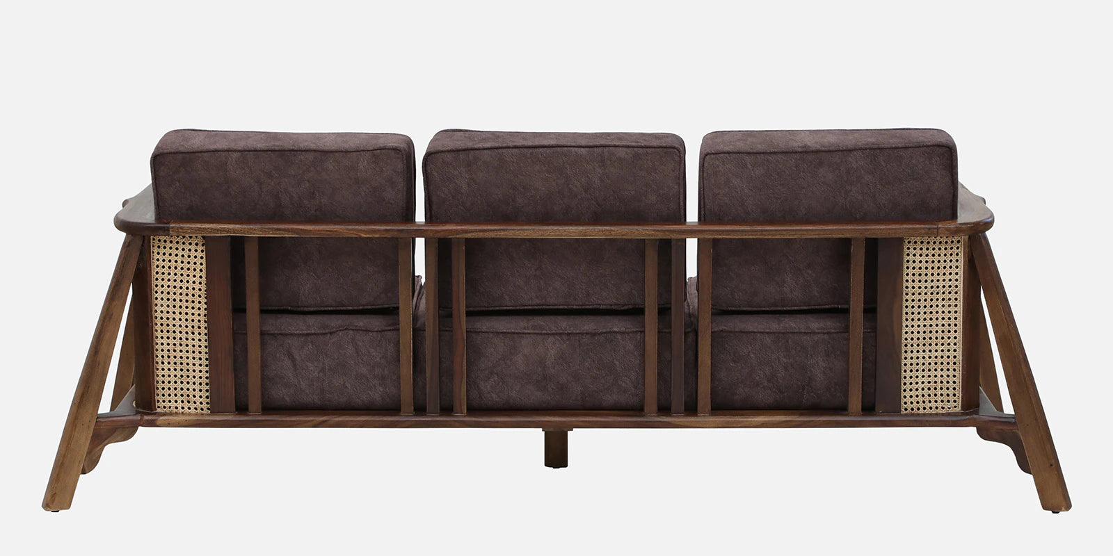 Milini Sheesham Wood 3 Seater Sofa In Brown Colour - Febonic Living