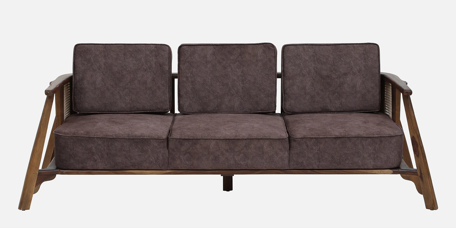 Milini Sheesham Wood 3 Seater Sofa In Brown Colour - Febonic Living