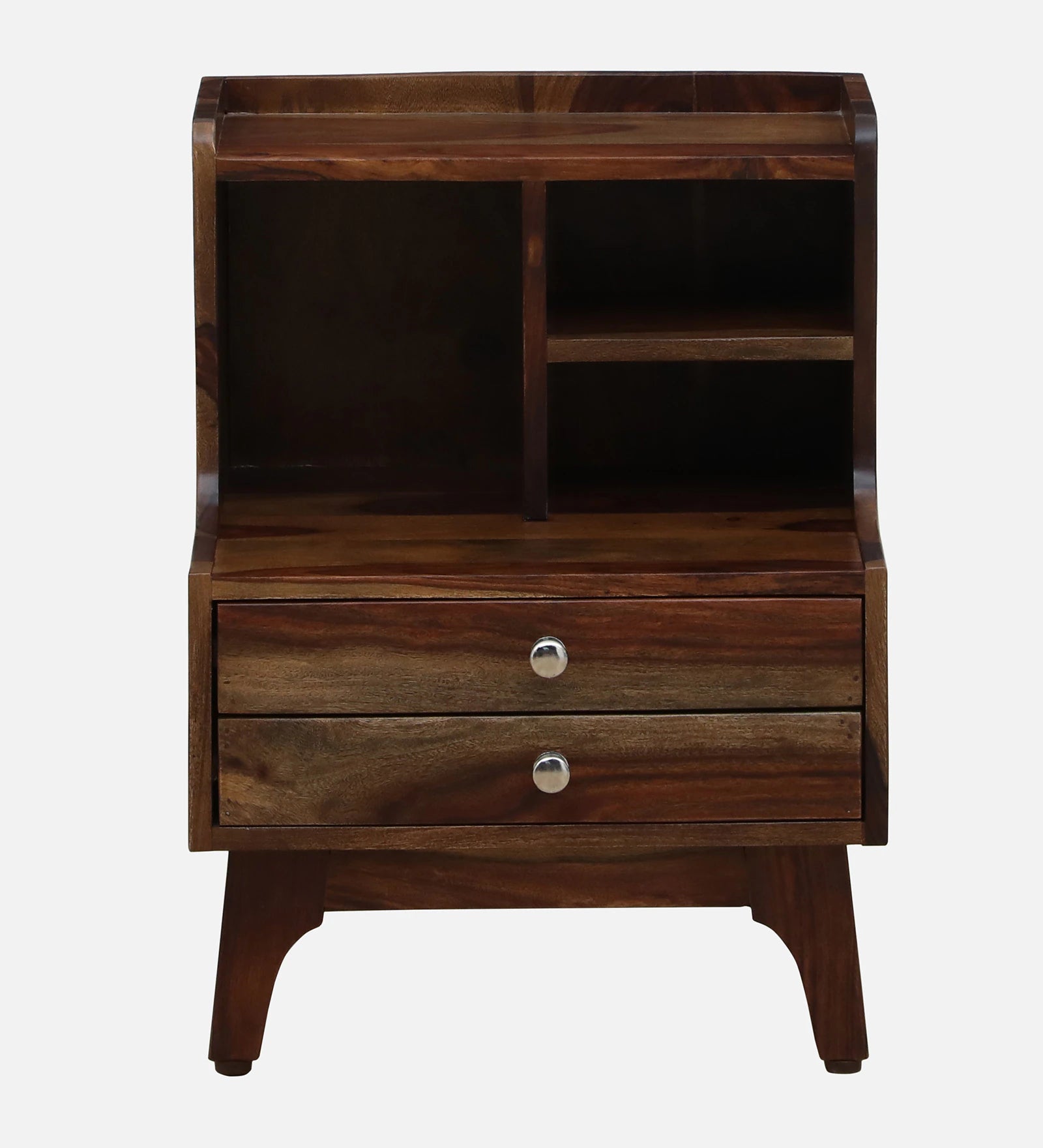 Milini Sheesham Wood Bedside Table With Drawer And Shelve In Provincial Teak Finish - Febonic Living