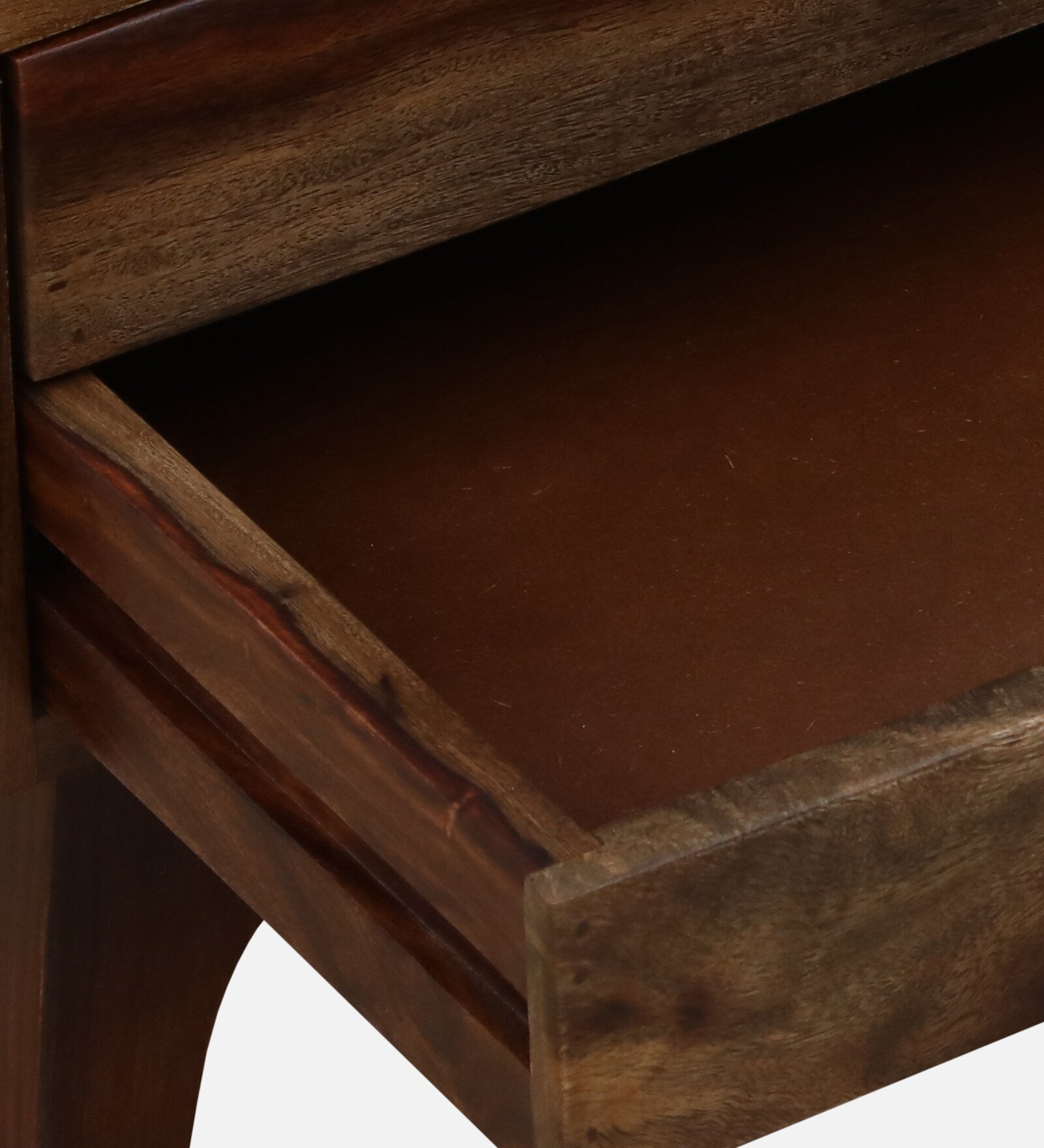 Milini Sheesham Wood Bedside Table With Drawer And Shelve In Provincial Teak Finish - Febonic Living