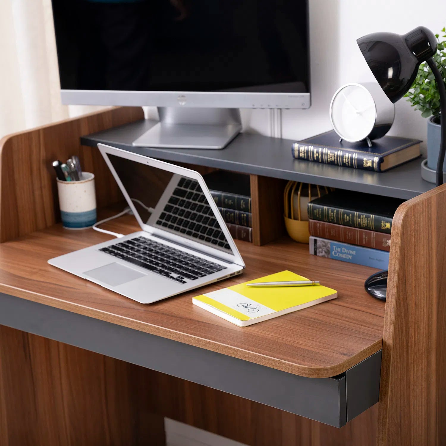 Avira Study Table In Walnut Finish - Febonic Living