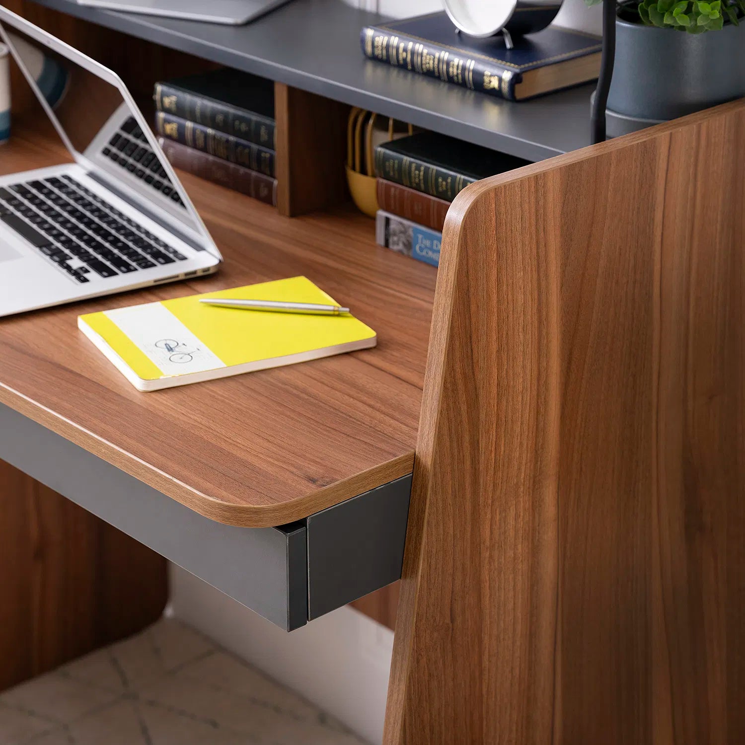 Avira Study Table In Walnut Finish - Febonic Living