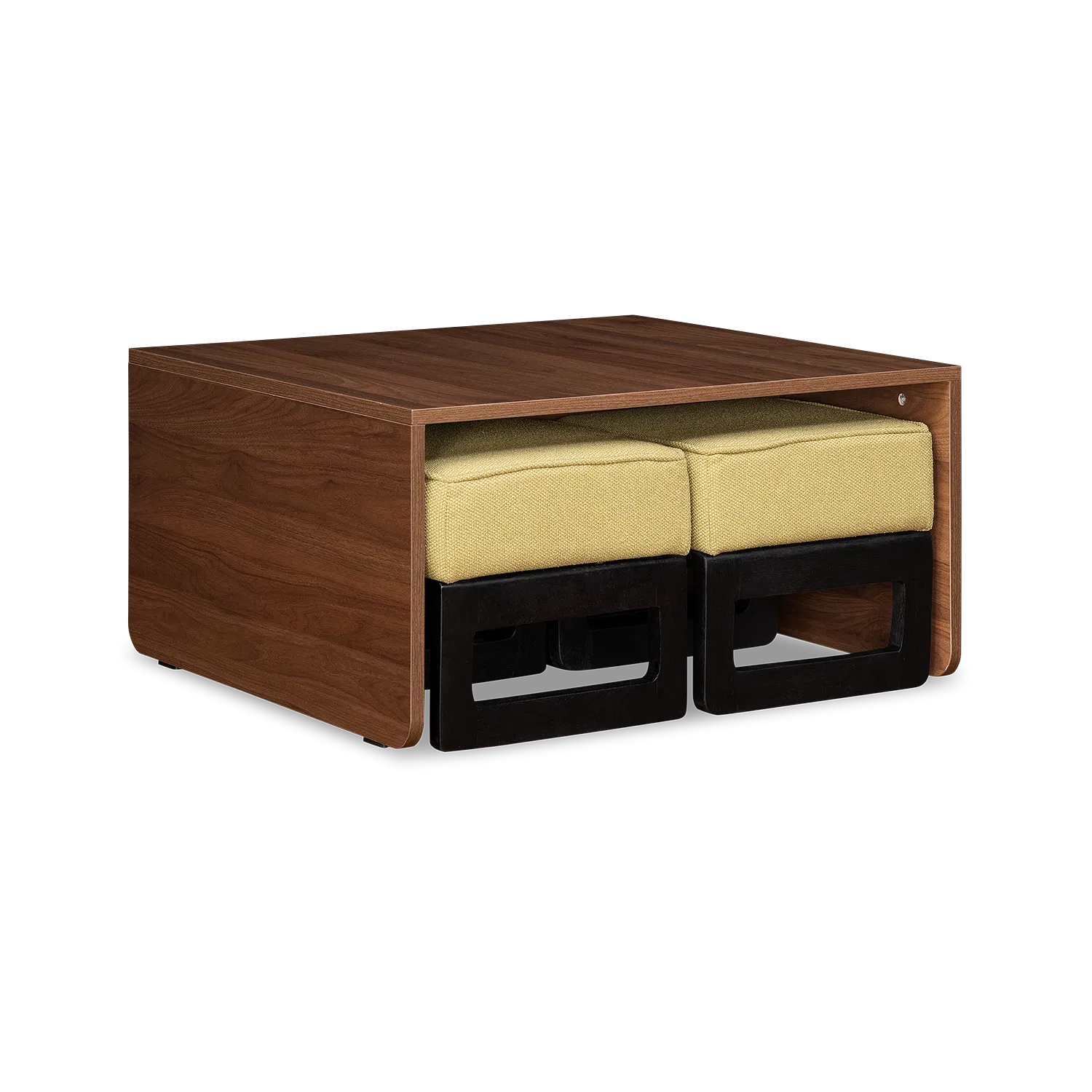 Link Nesting Table Set In Yellow Colour With Oral Walnut Finish - Febonic Living