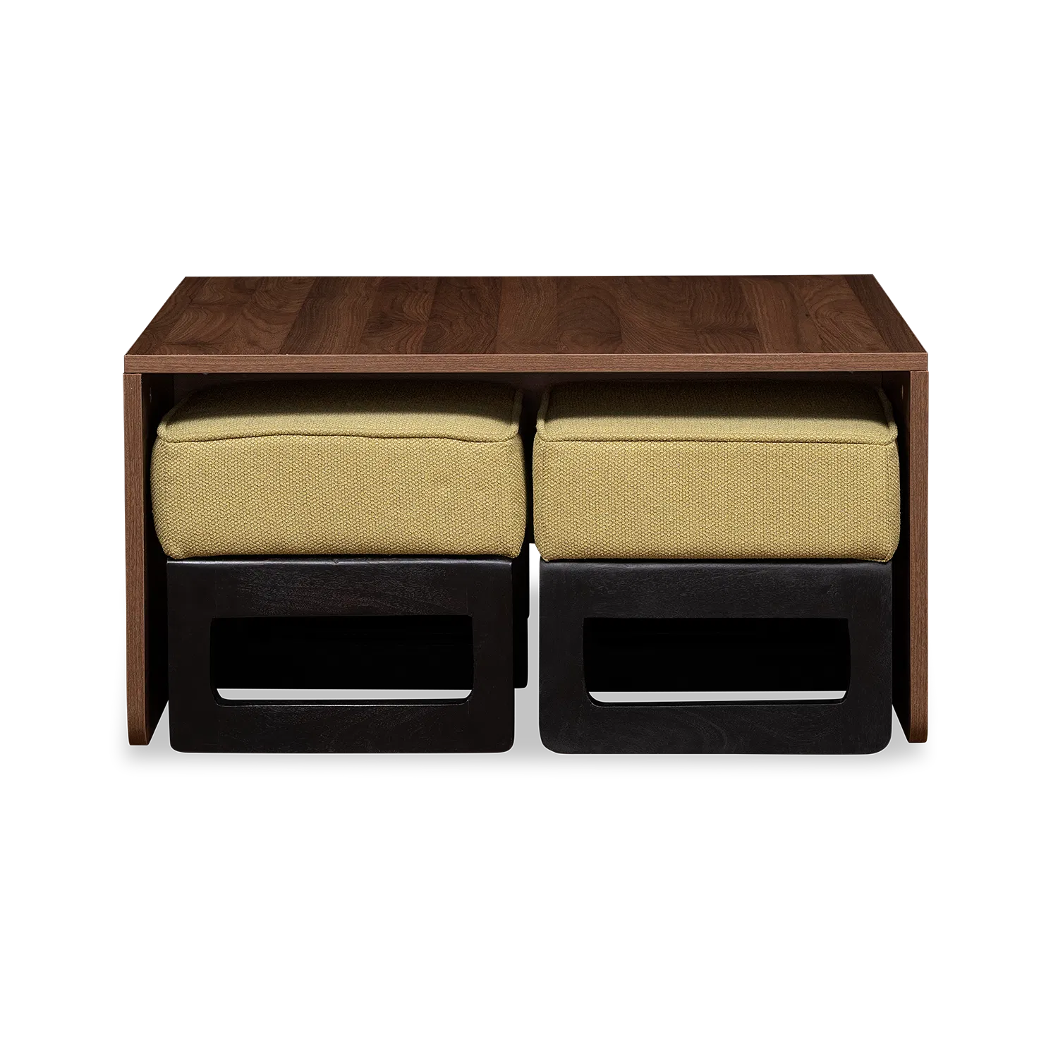 Link Nesting Table Set In Yellow Colour With Oral Walnut Finish - Febonic Living