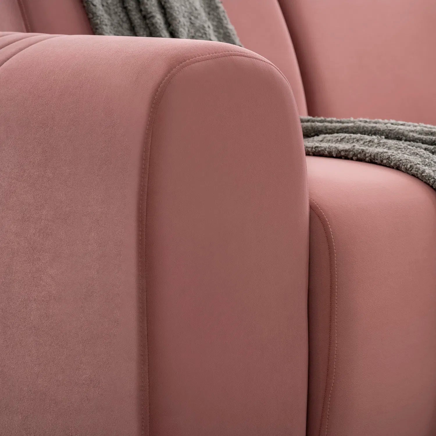 Helio Velvet 3 Seater Sofa In Millennial Pink Colour - Febonic Living