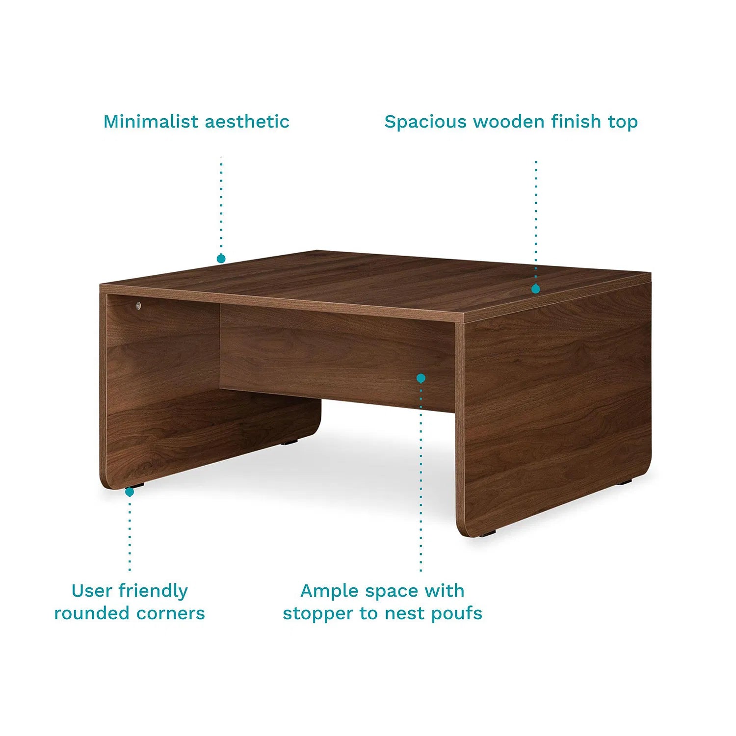 Link Nesting Table Set In Yellow Colour With Oral Walnut Finish - Febonic Living